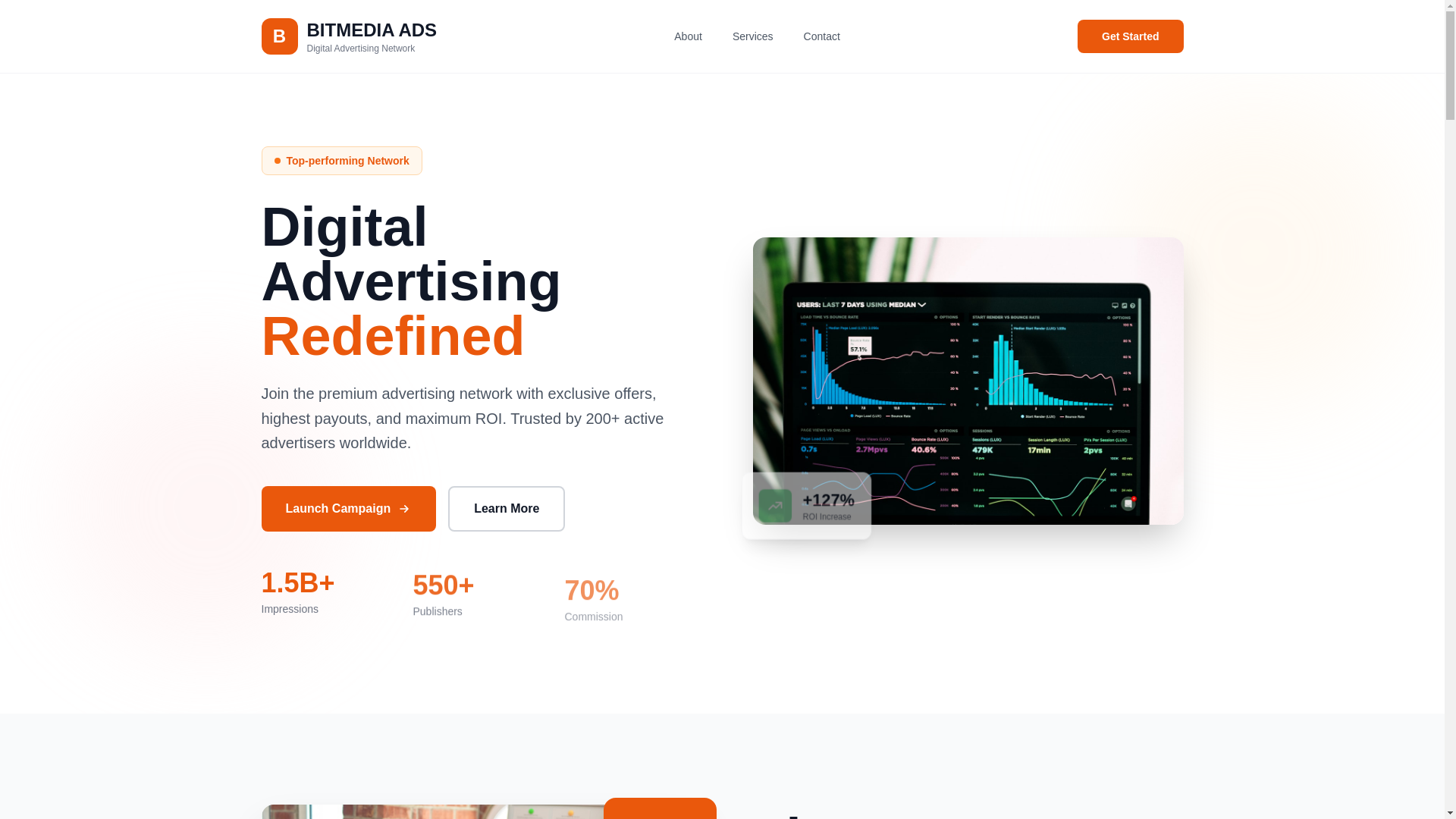 website screenshot of https://bitmediaads.org/