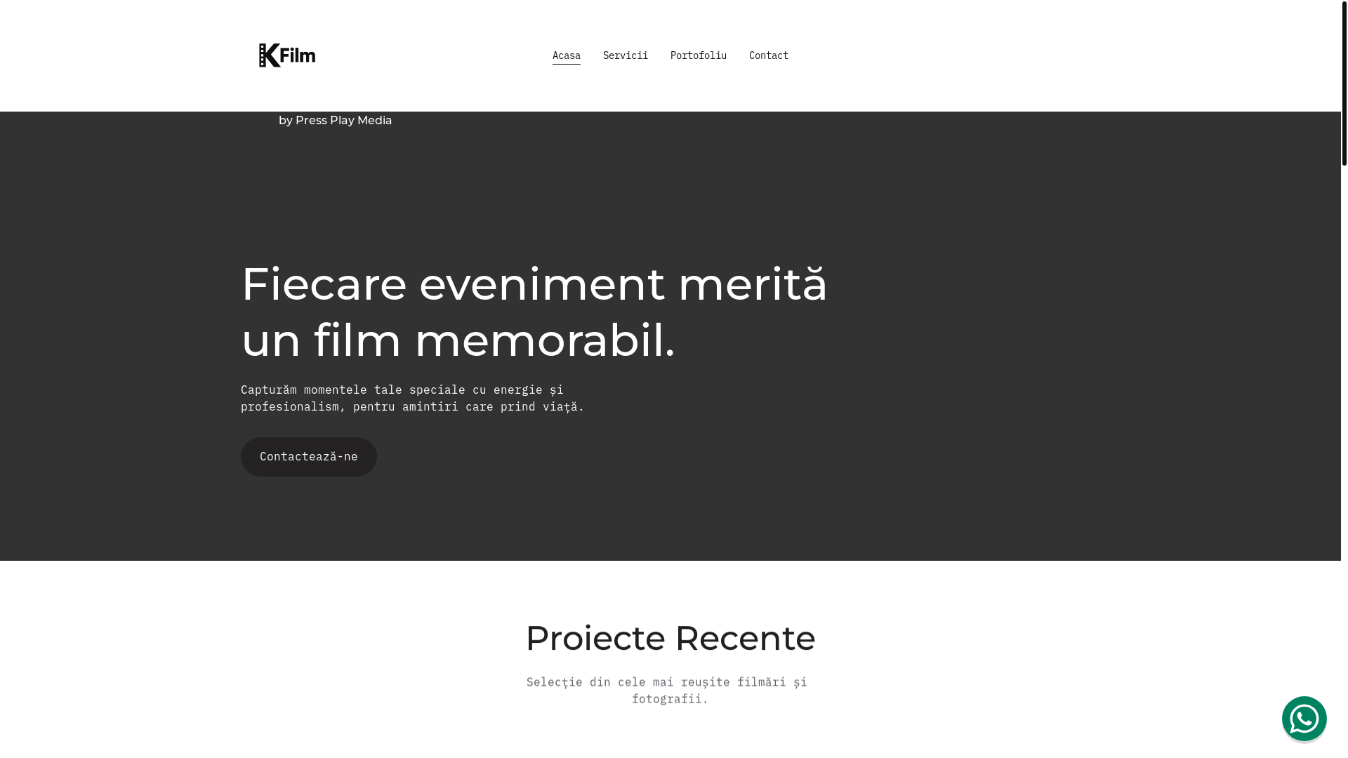 website screenshot of https://kfilm.ro/