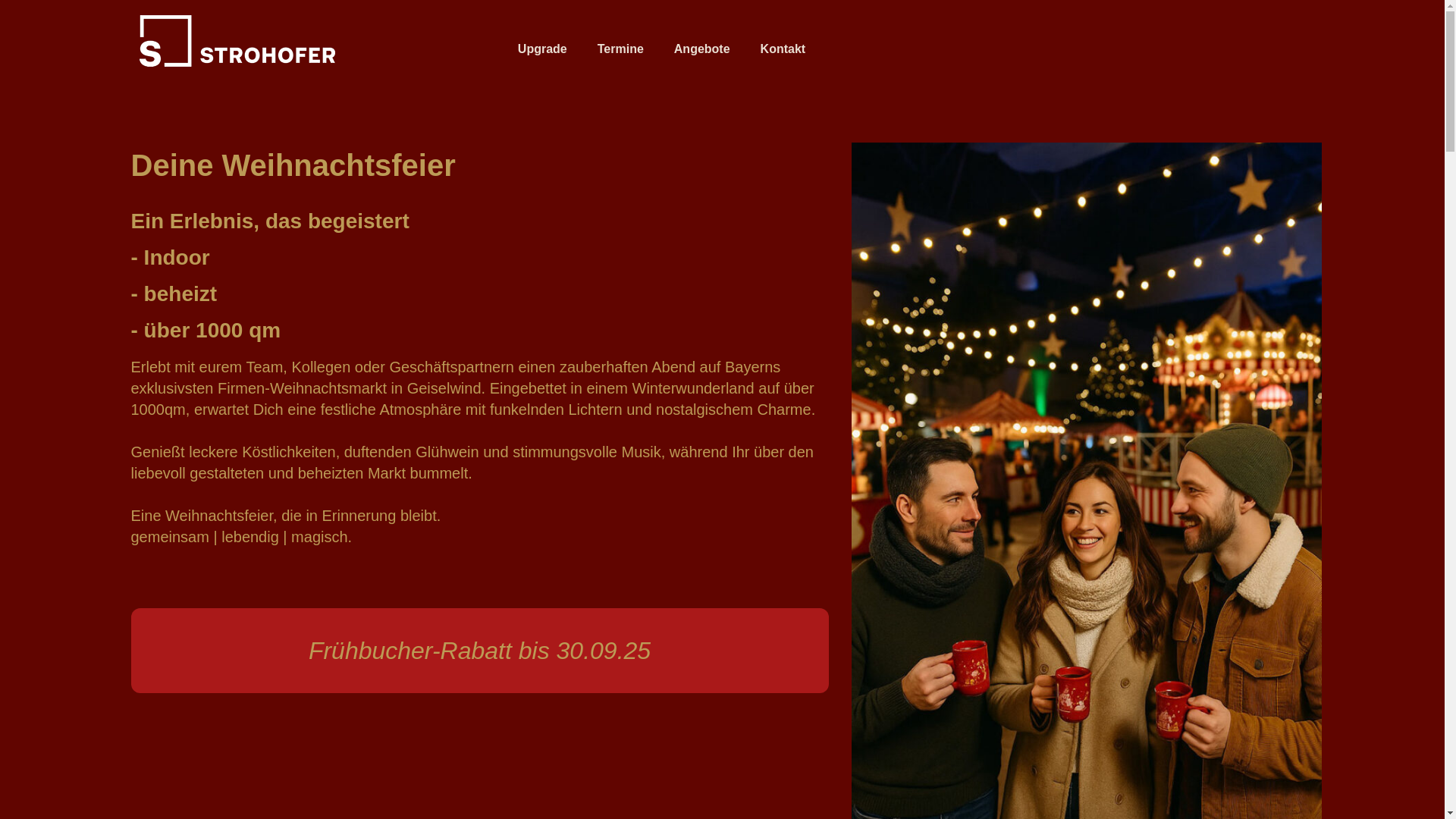 website screenshot of https://weihnachtsfeier-geiselwind.de/