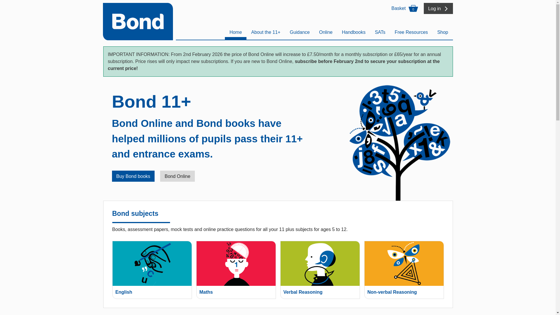 website screenshot of https://bond11plus.co.uk/