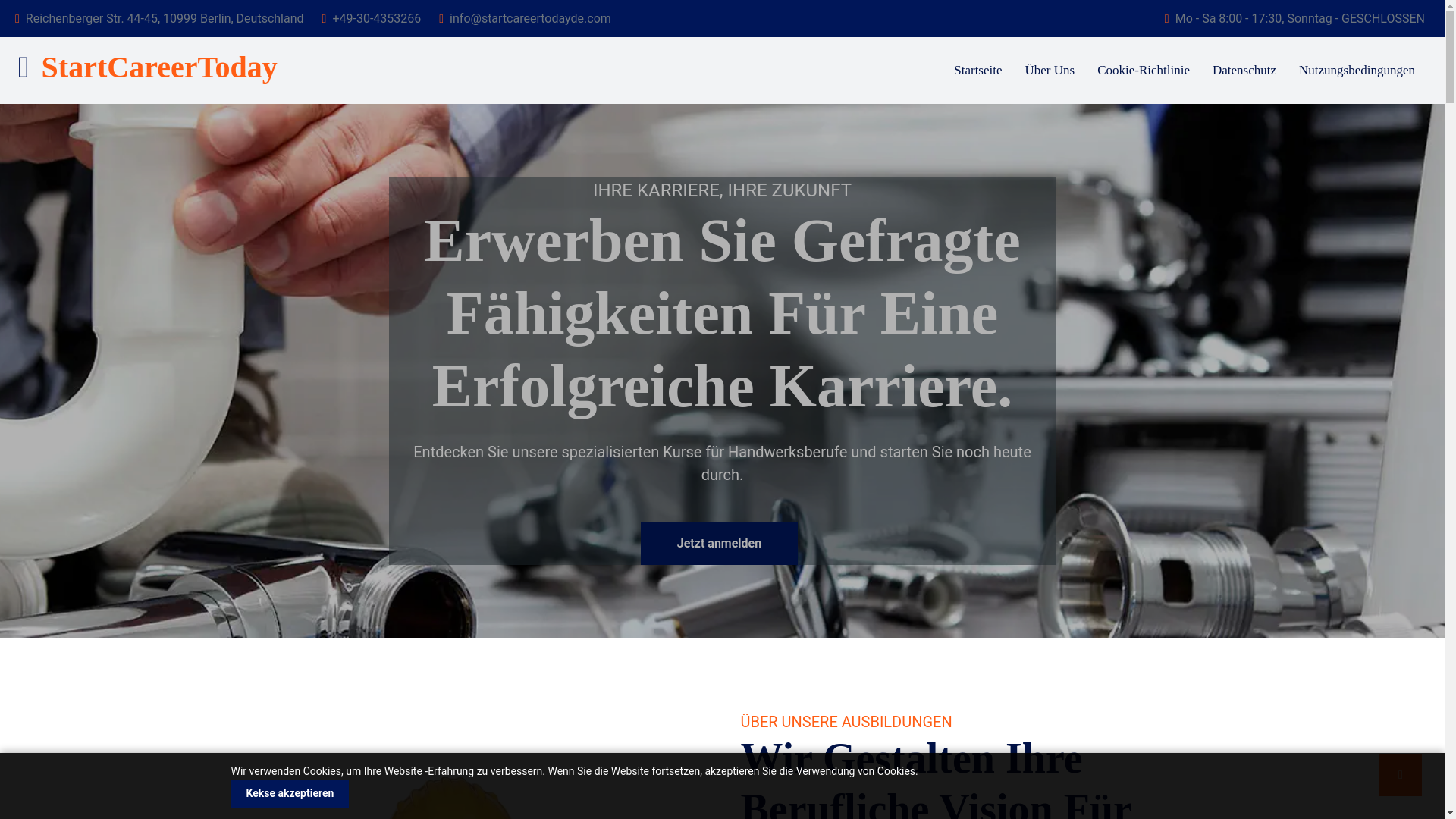 website screenshot of https://startcareertodayde.com/