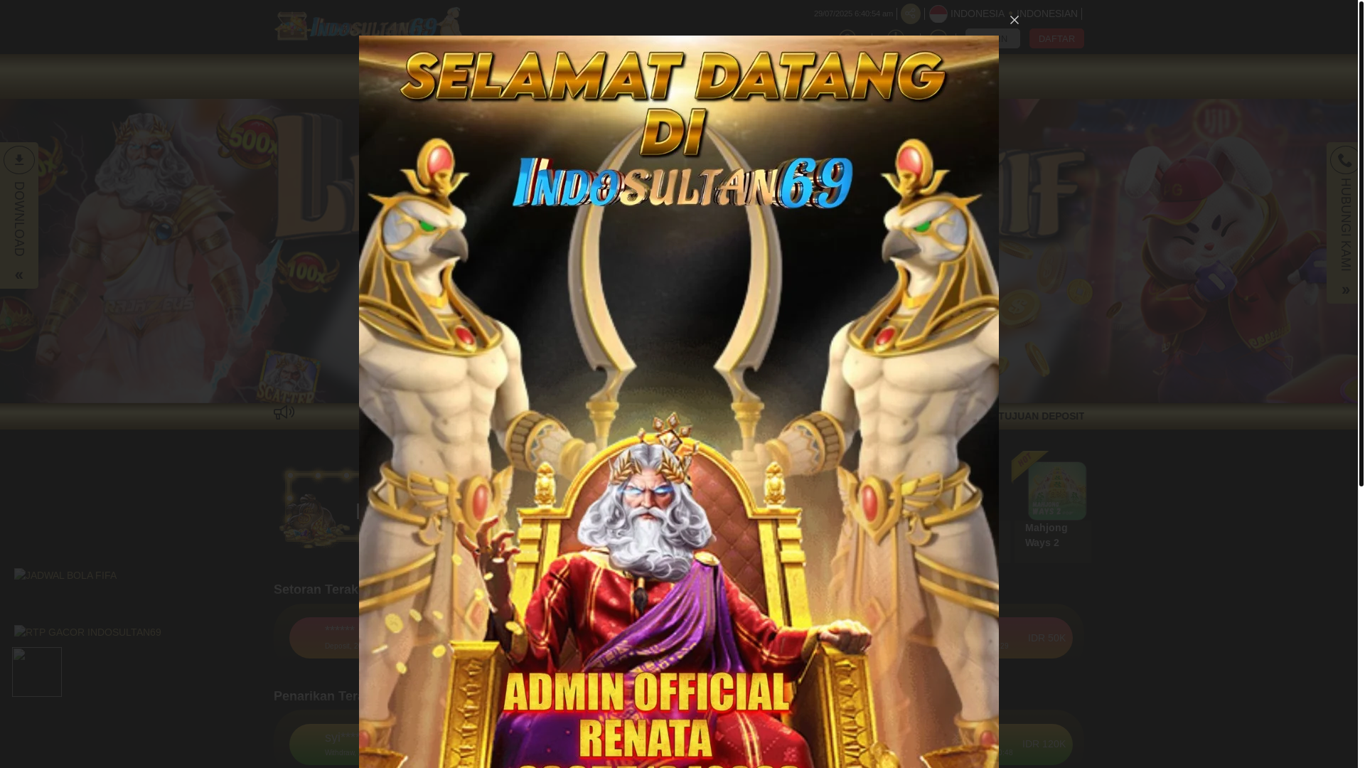 website screenshot of https://indosultan69digital.com/