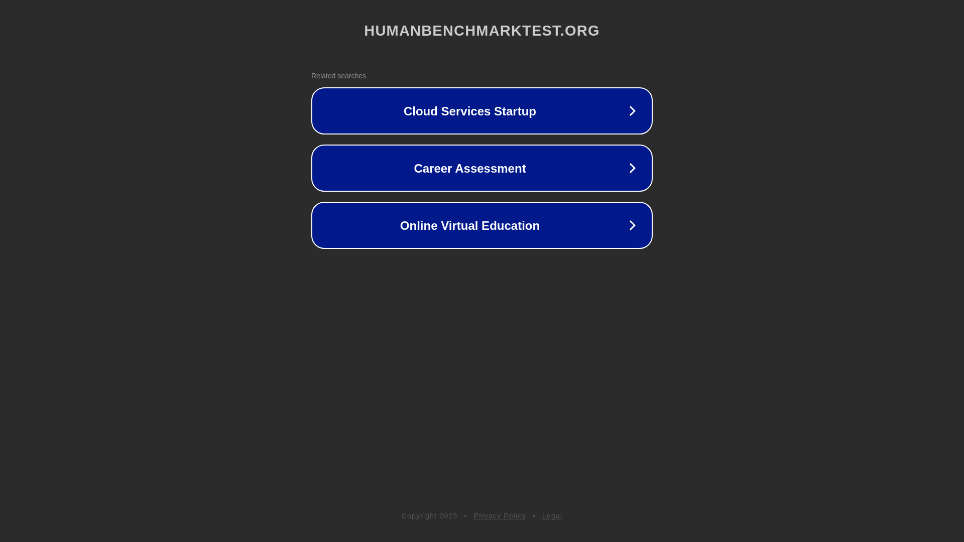 website screenshot of https://humanbenchmarktest.org/