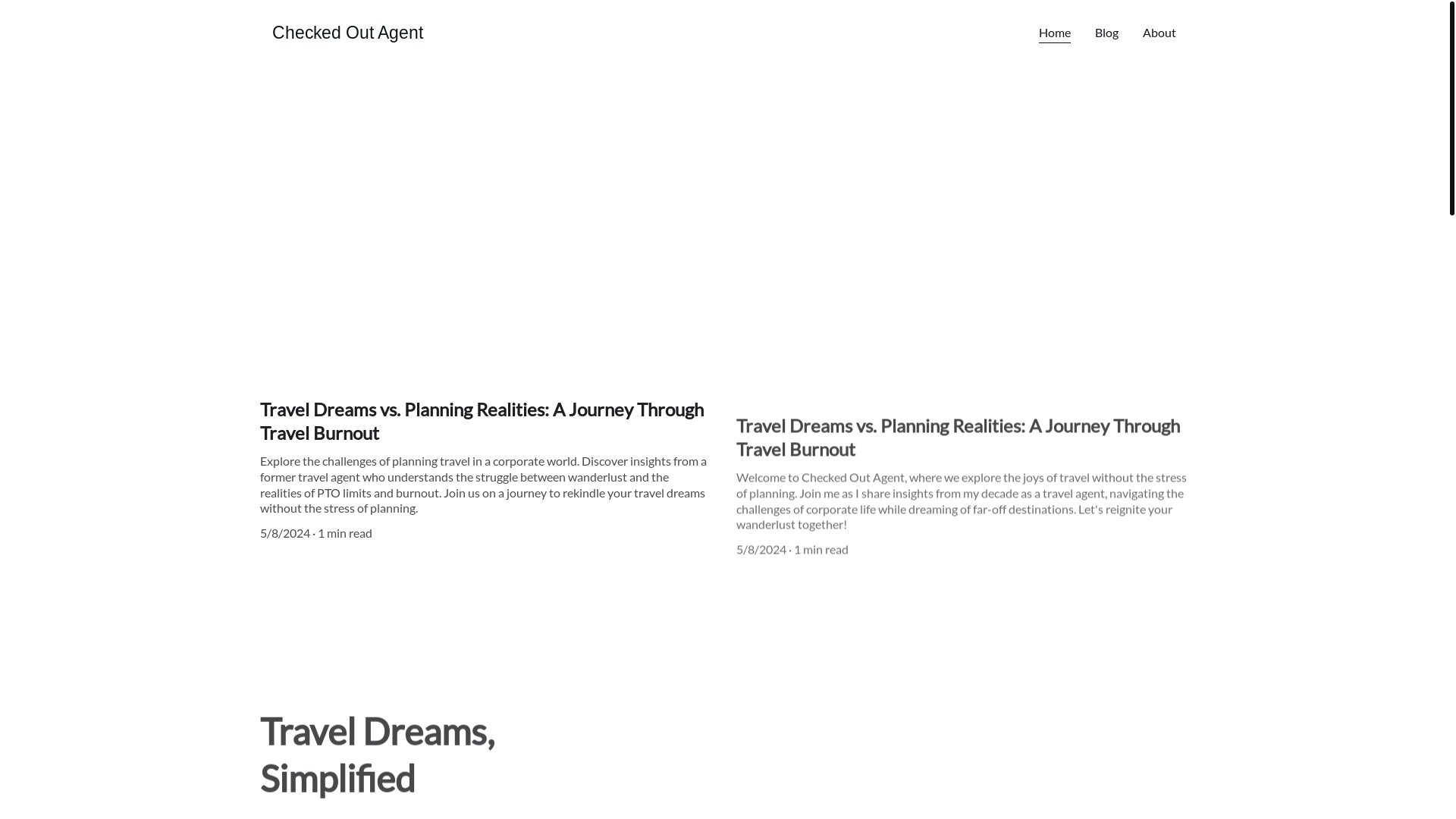 website screenshot of https://checkedoutagent.com/