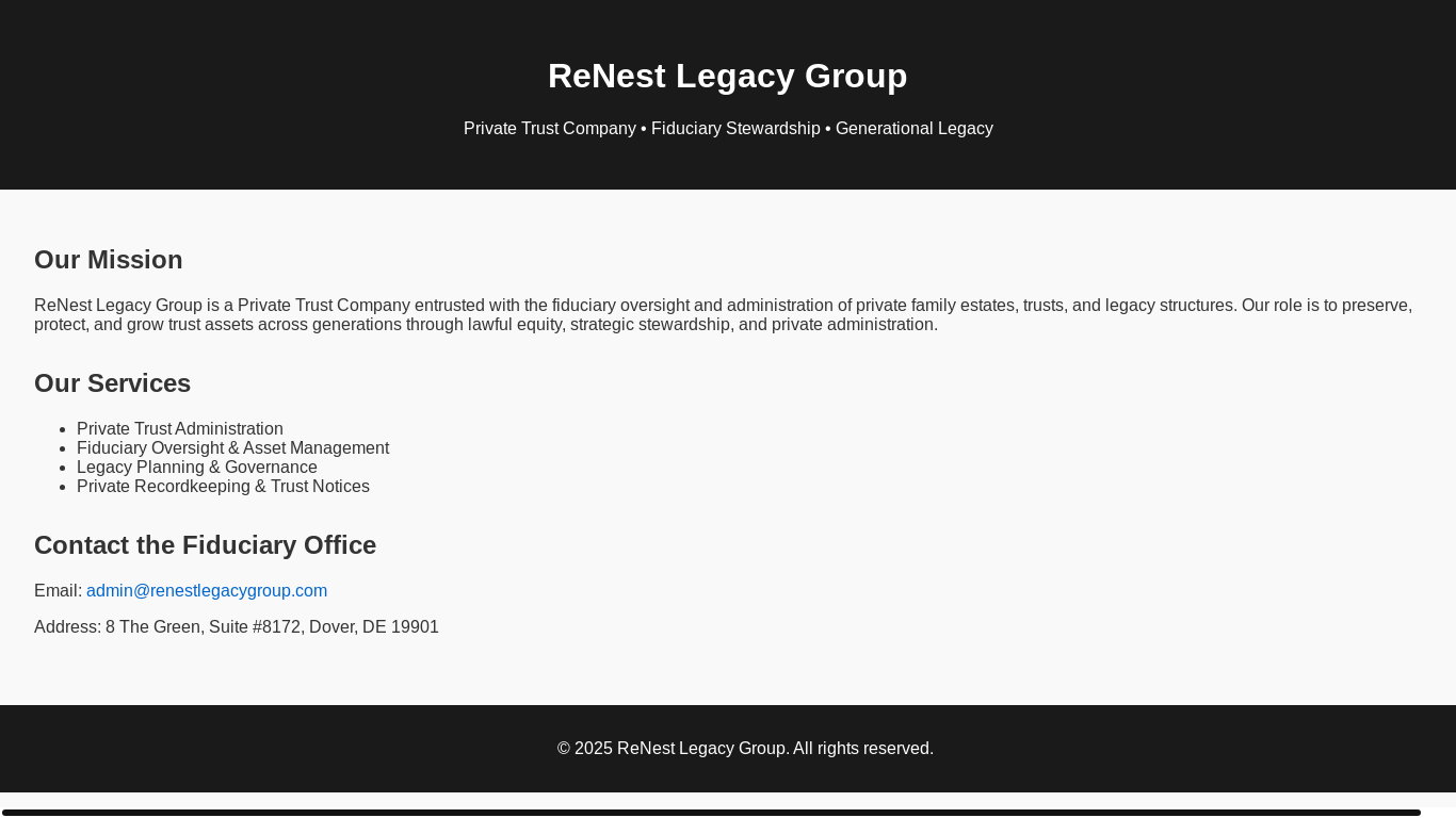 website screenshot of https://renest-legacy-group.pages.dev/