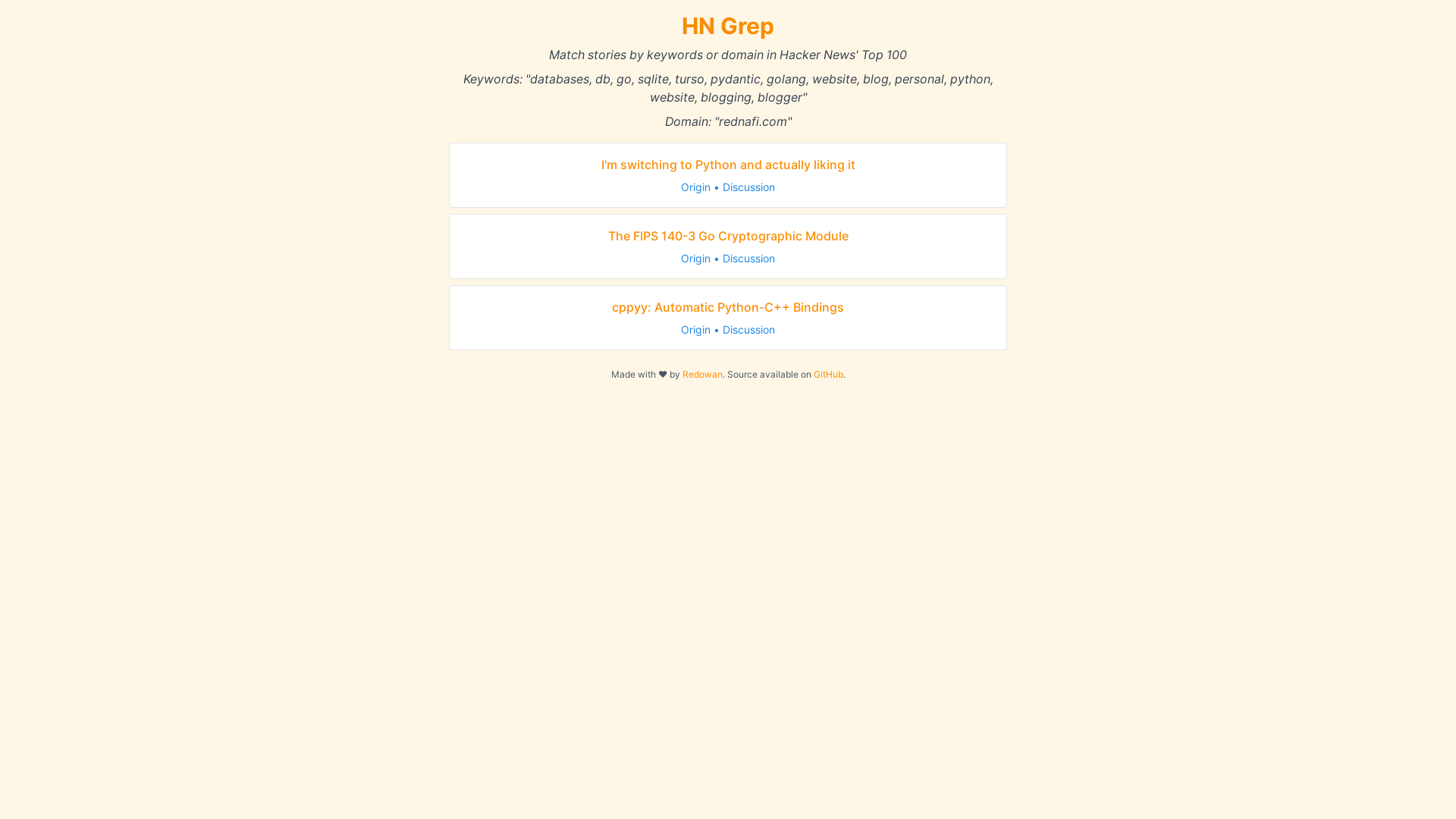 website screenshot of https://hn-grep.pages.dev/