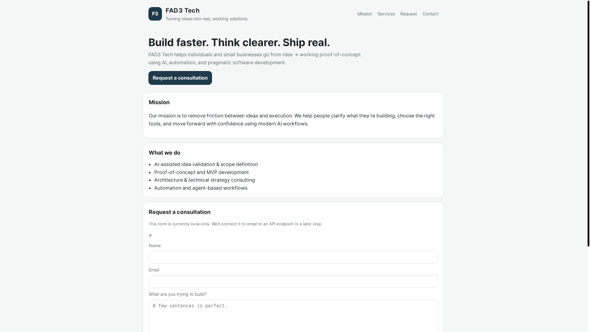 website screenshot of https://fad3tech-web.pages.dev/