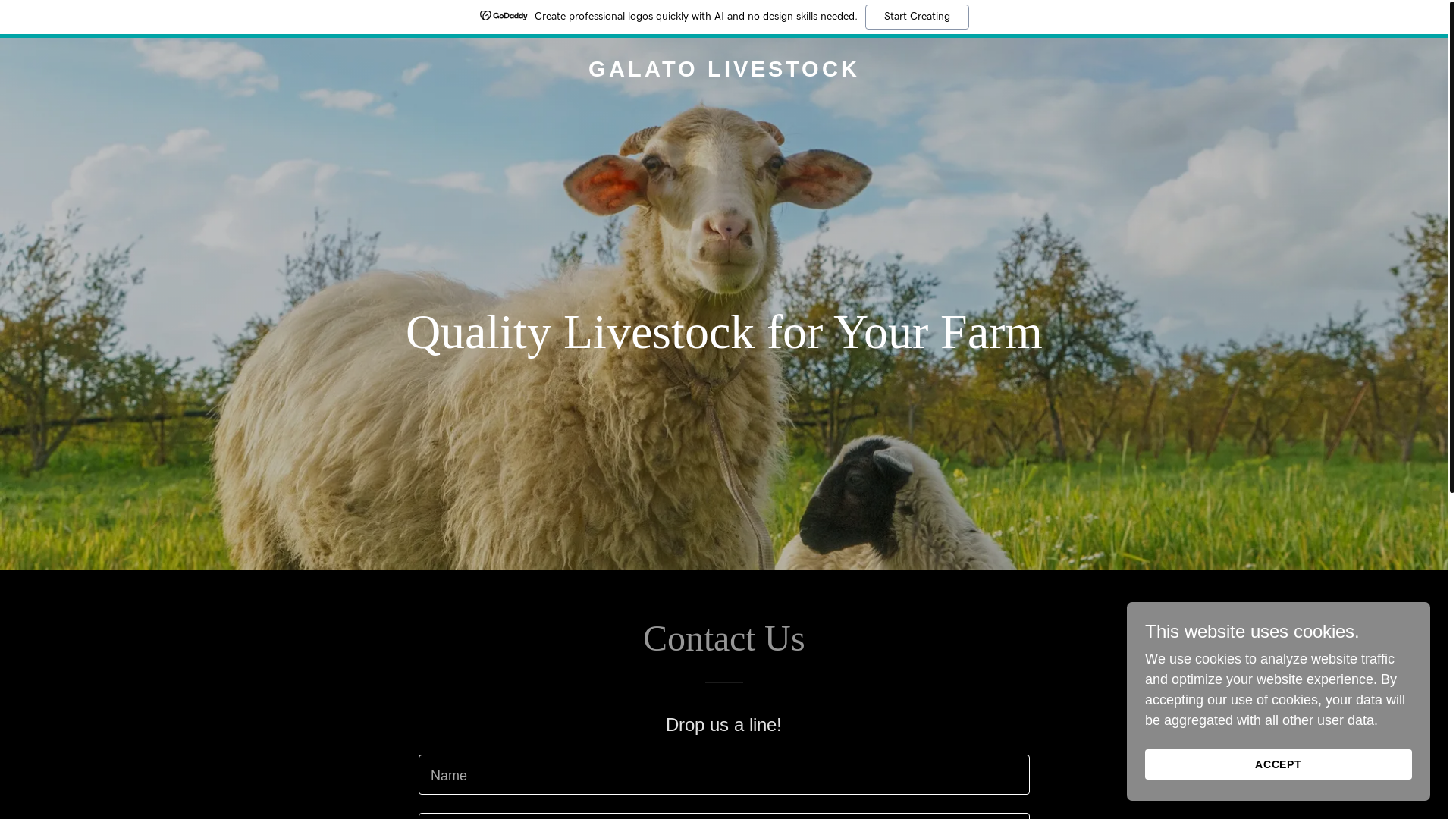 website screenshot of https://galatolivestock.com/