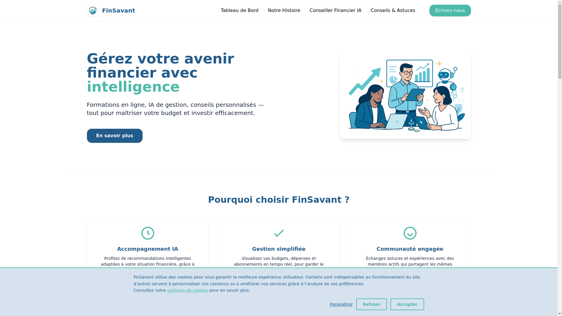 website screenshot of https://finsavantfr.com/
