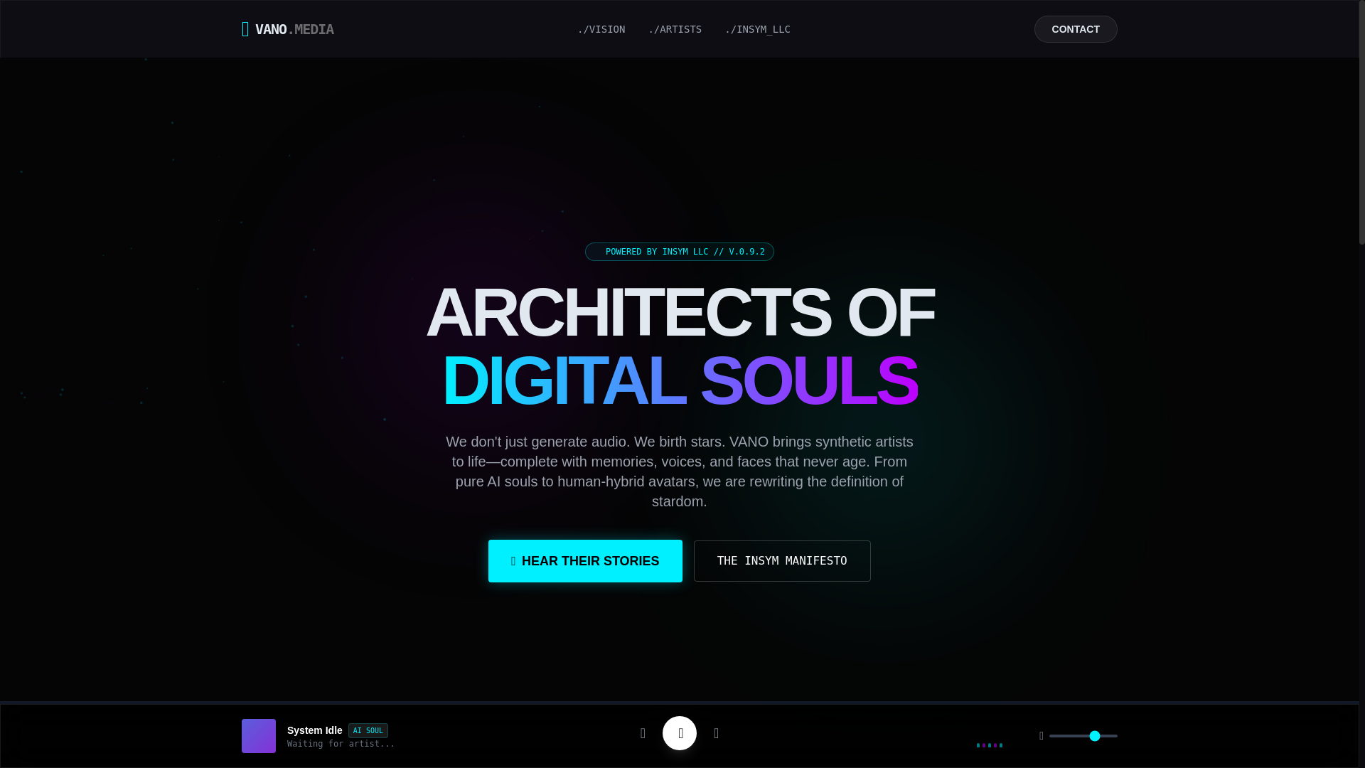 website screenshot of https://vano.media/