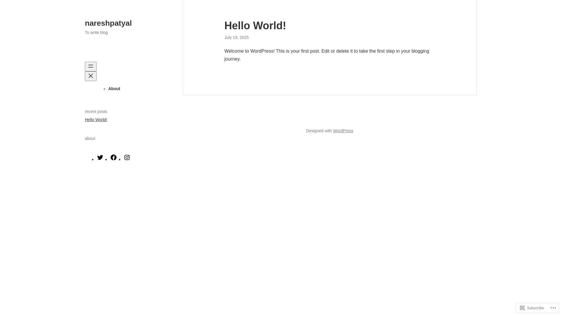 website screenshot of https://nareshpatyal.blog/