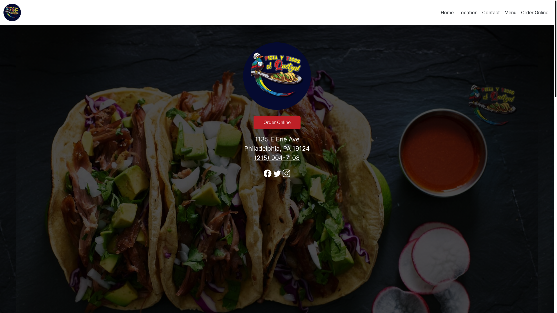 website screenshot of https://pizzaytacoselquetzalpa.com/