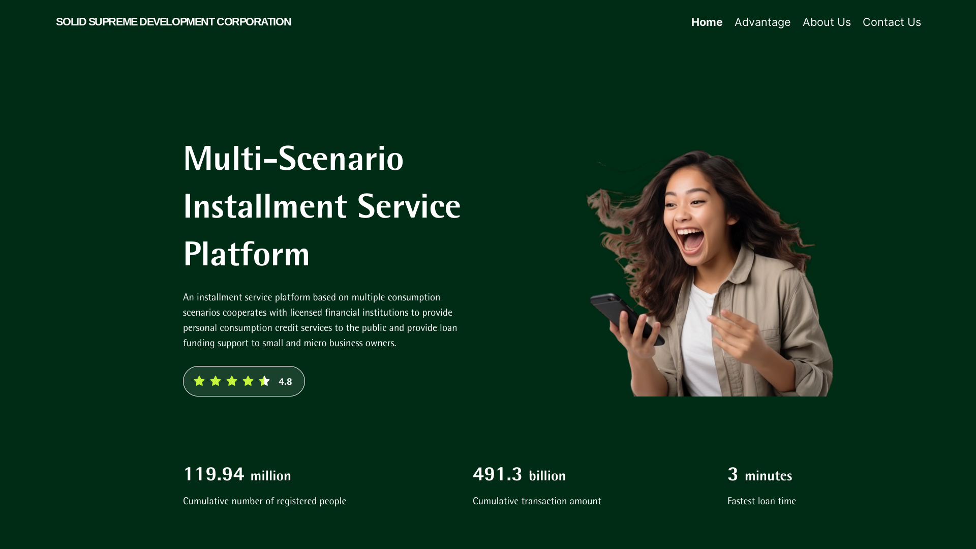 website screenshot of https://solid-supreme-development.com/