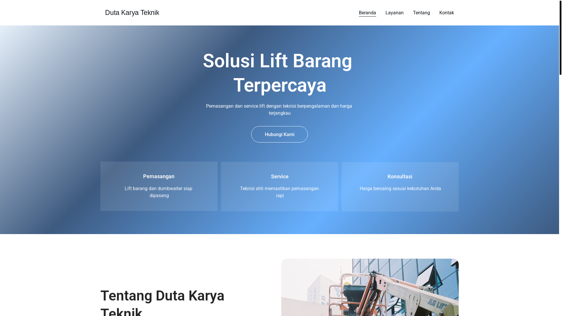 website screenshot of https://dutakaryateknik.com/