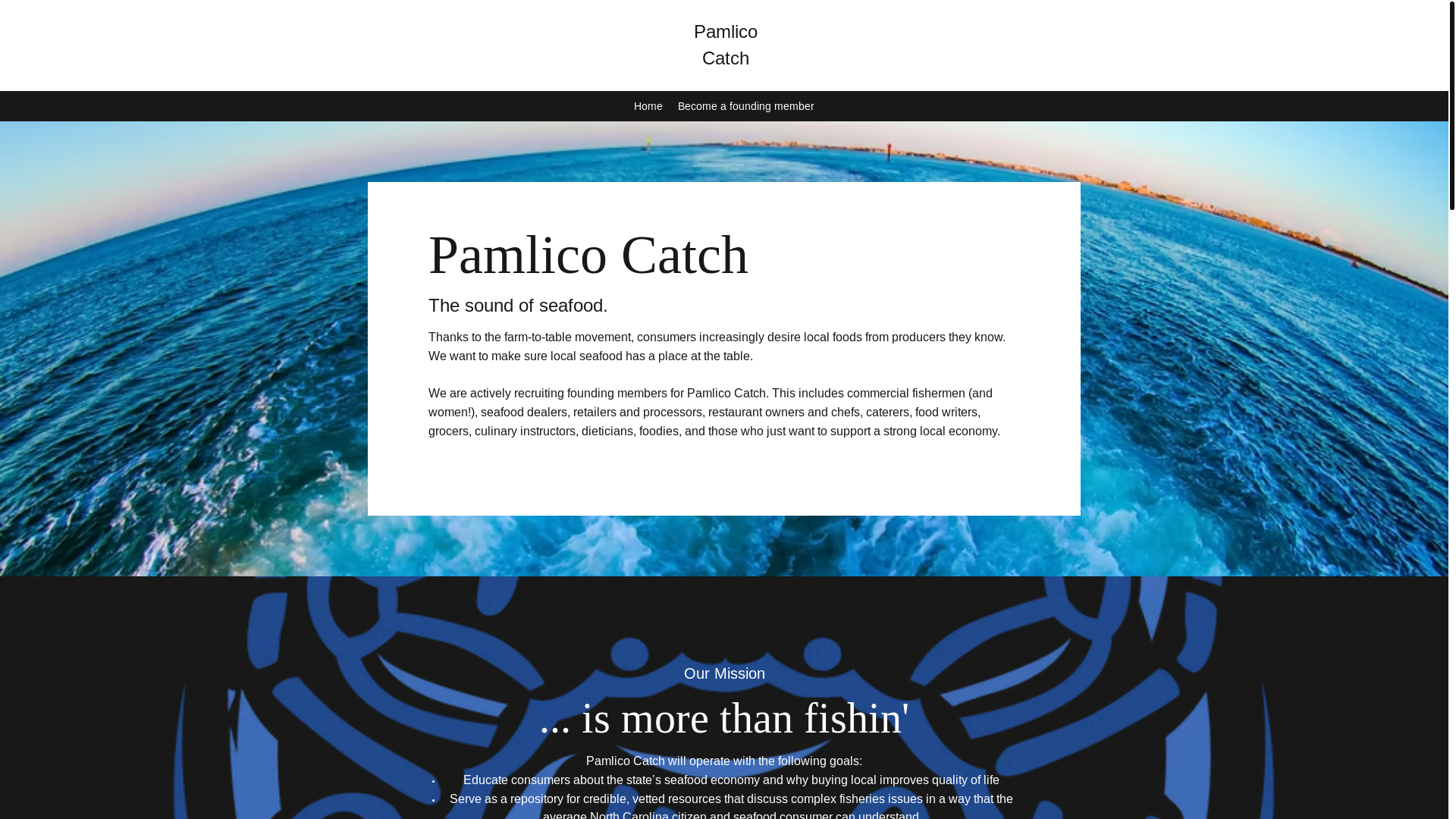 website screenshot of https://pamlico-catch.com/
