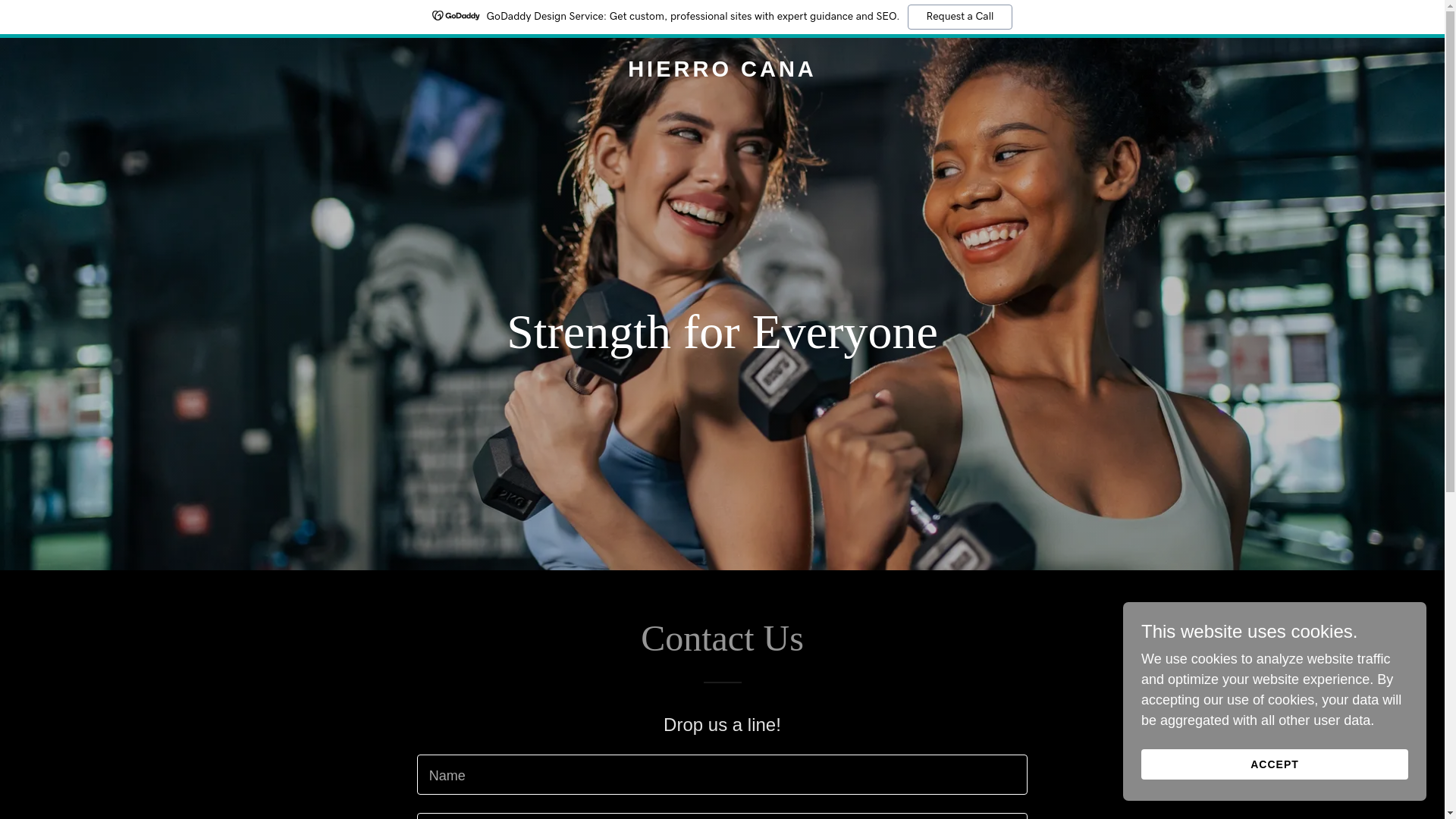 website screenshot of https://hierrocana.com/