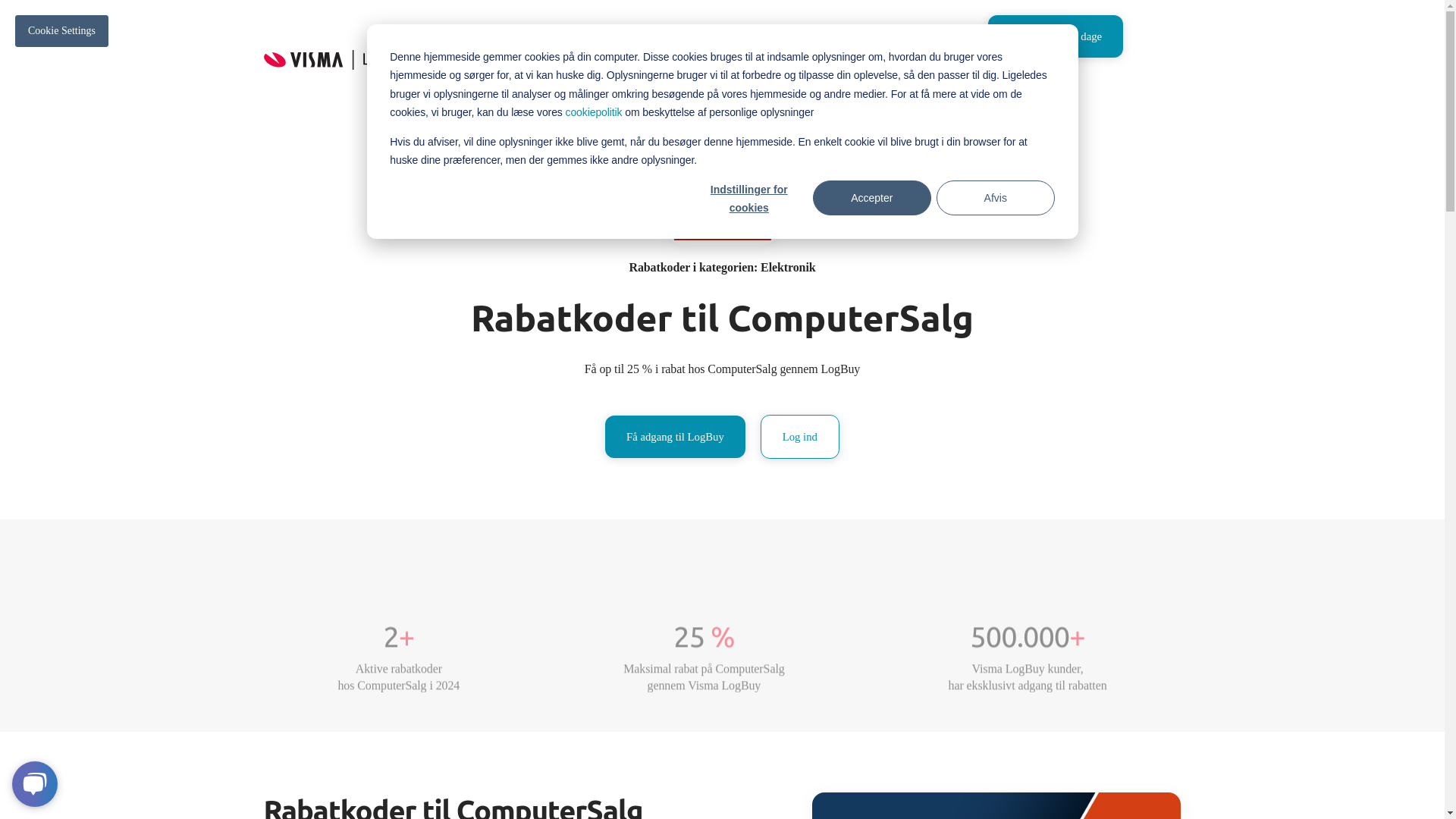 website screenshot of https://www.logbuy.dk/rabatkoder/computersalg