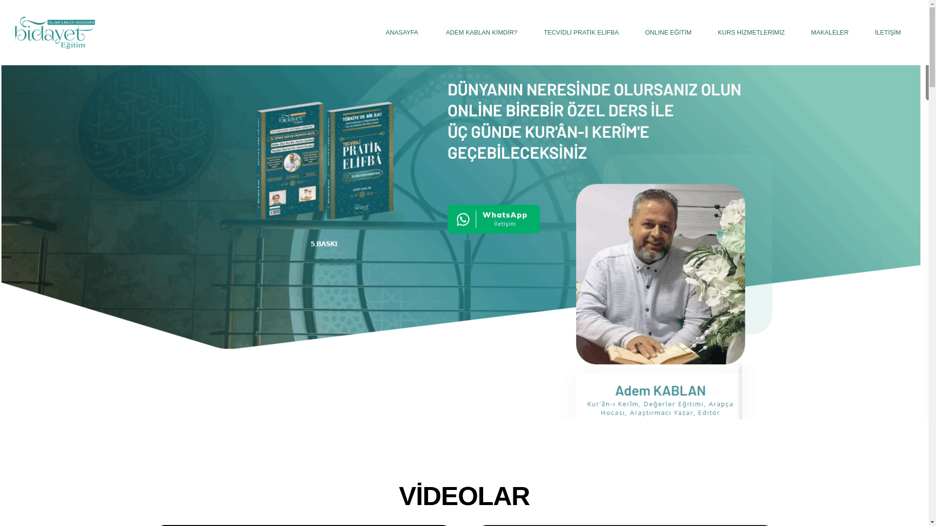 website screenshot of https://bidayetegitim.com.tr/