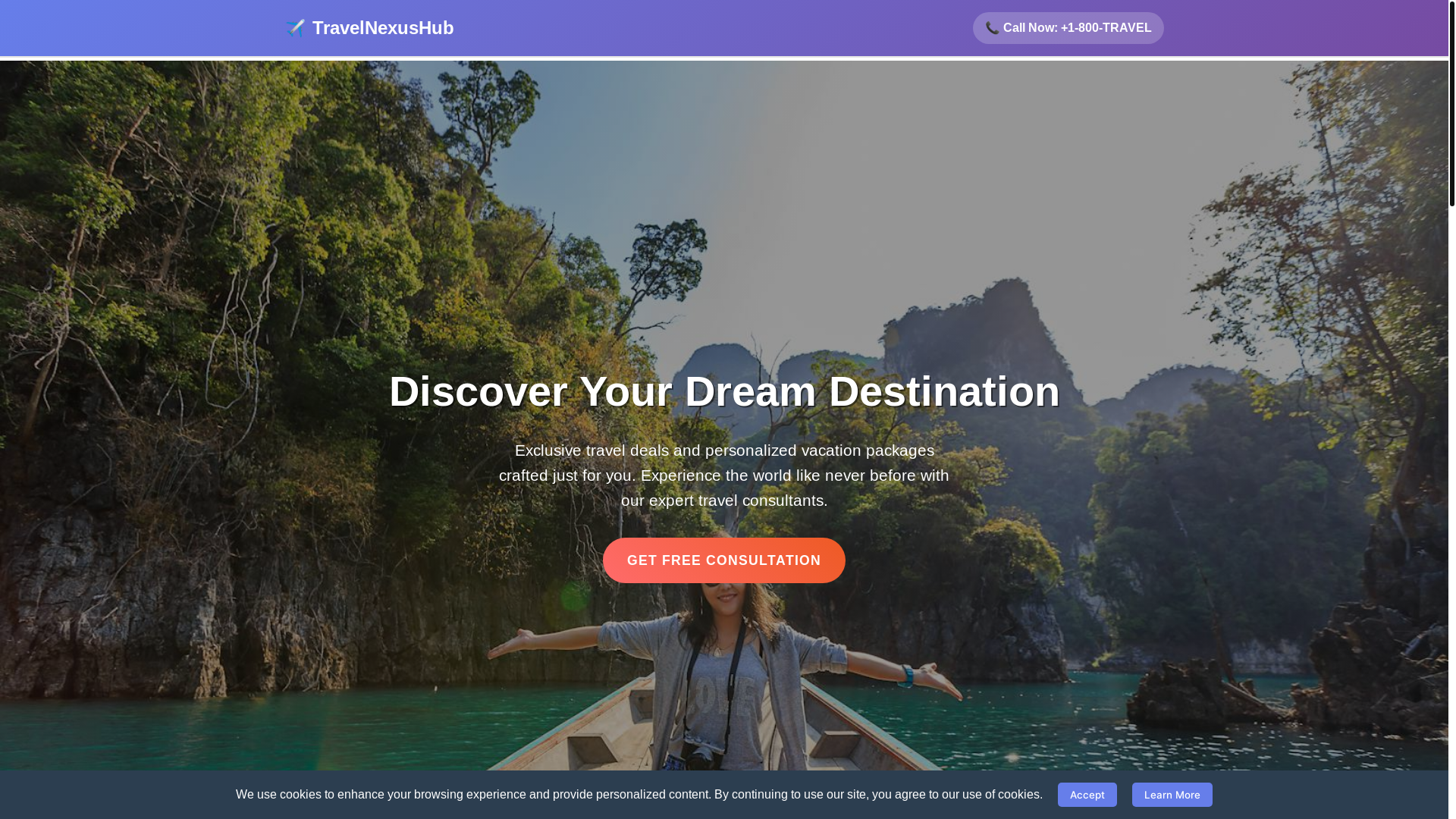 website screenshot of https://travelnexushub.xyz/