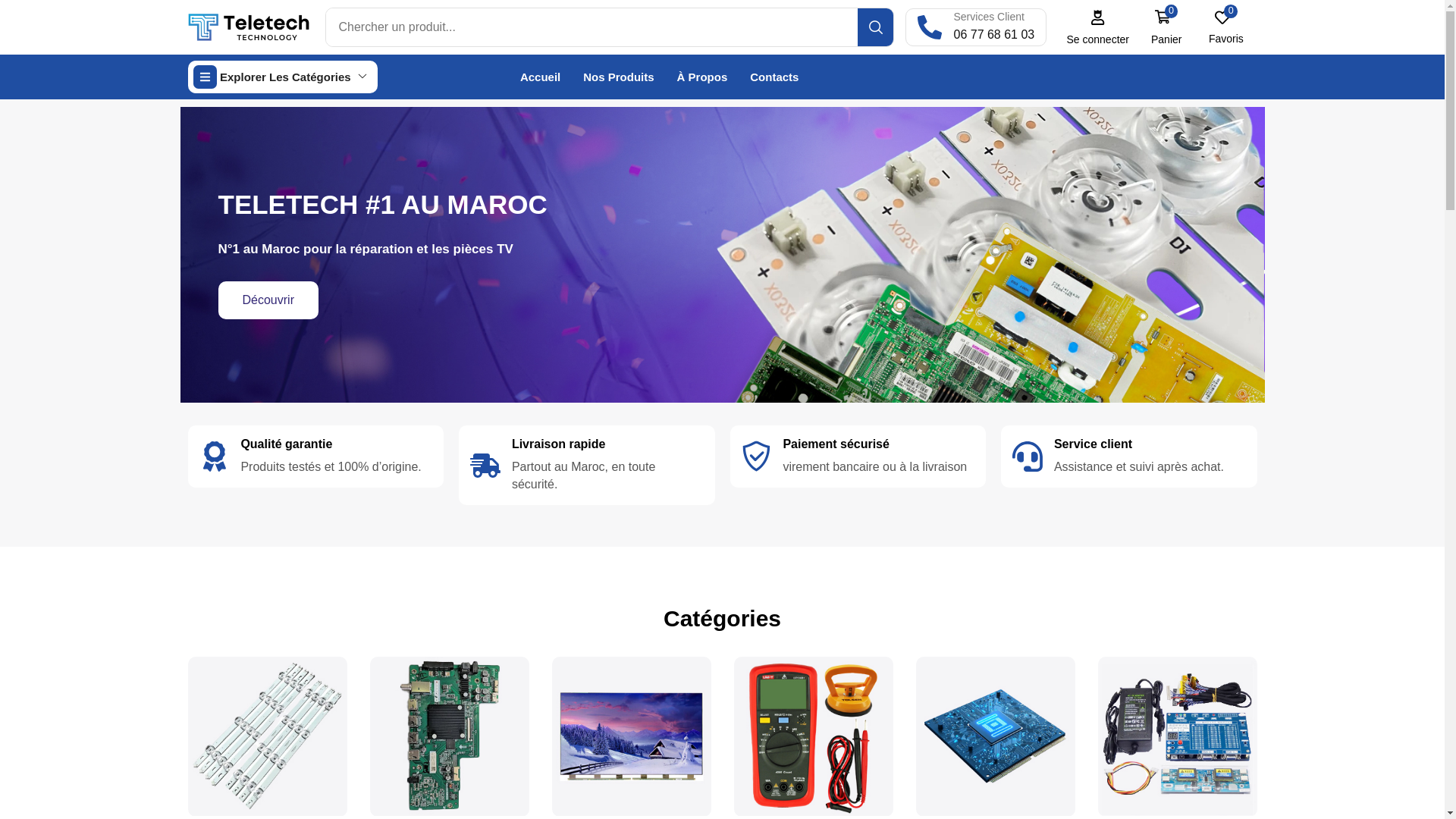 website screenshot of https://teletech.ma/