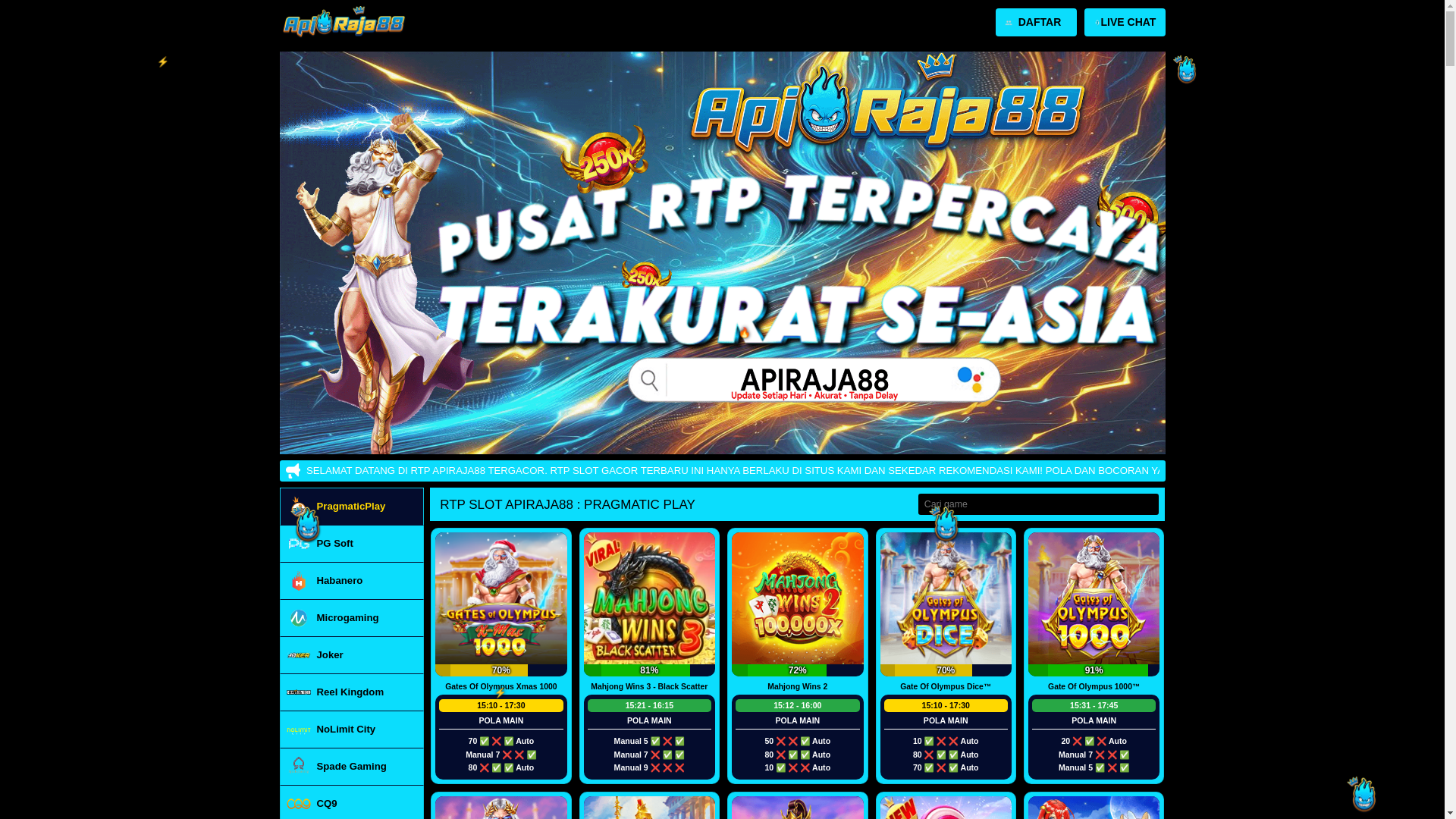 website screenshot of https://linkrtp-apiraja88.bond/