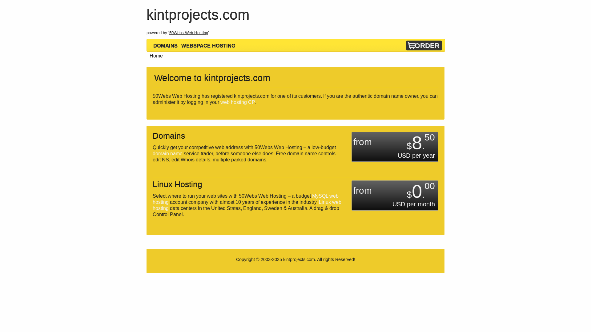 website screenshot of https://kintprojects.com/