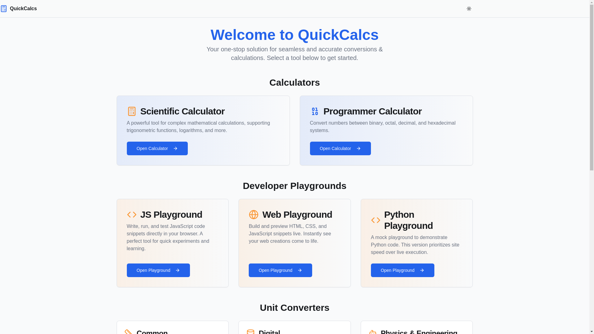 website screenshot of https://quickcalcs11.pages.dev/