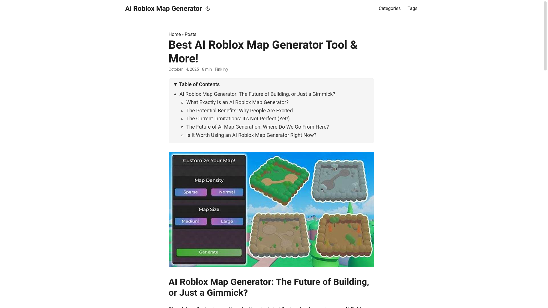 website screenshot of https://ai-roblox-map-generator.pages.dev/