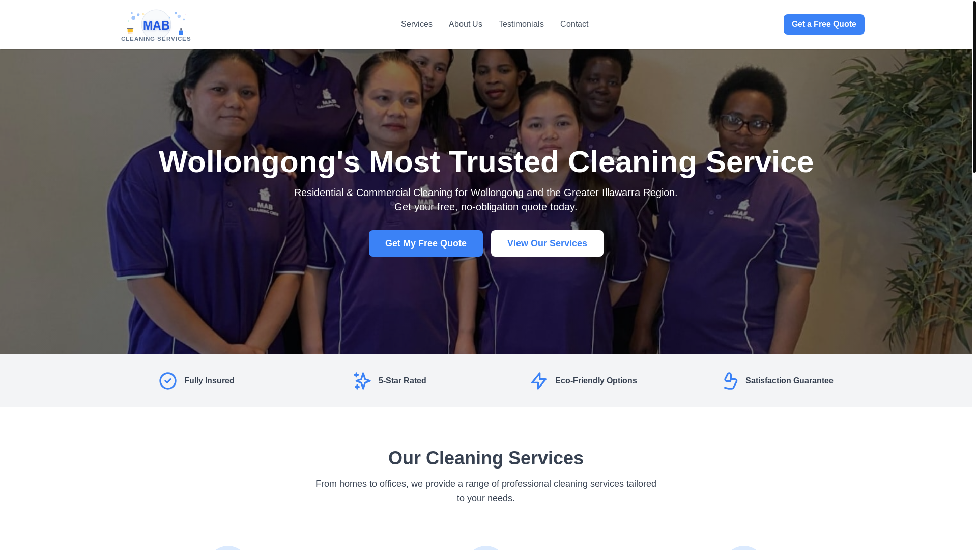 website screenshot of https://mab-cleaning.pages.dev/