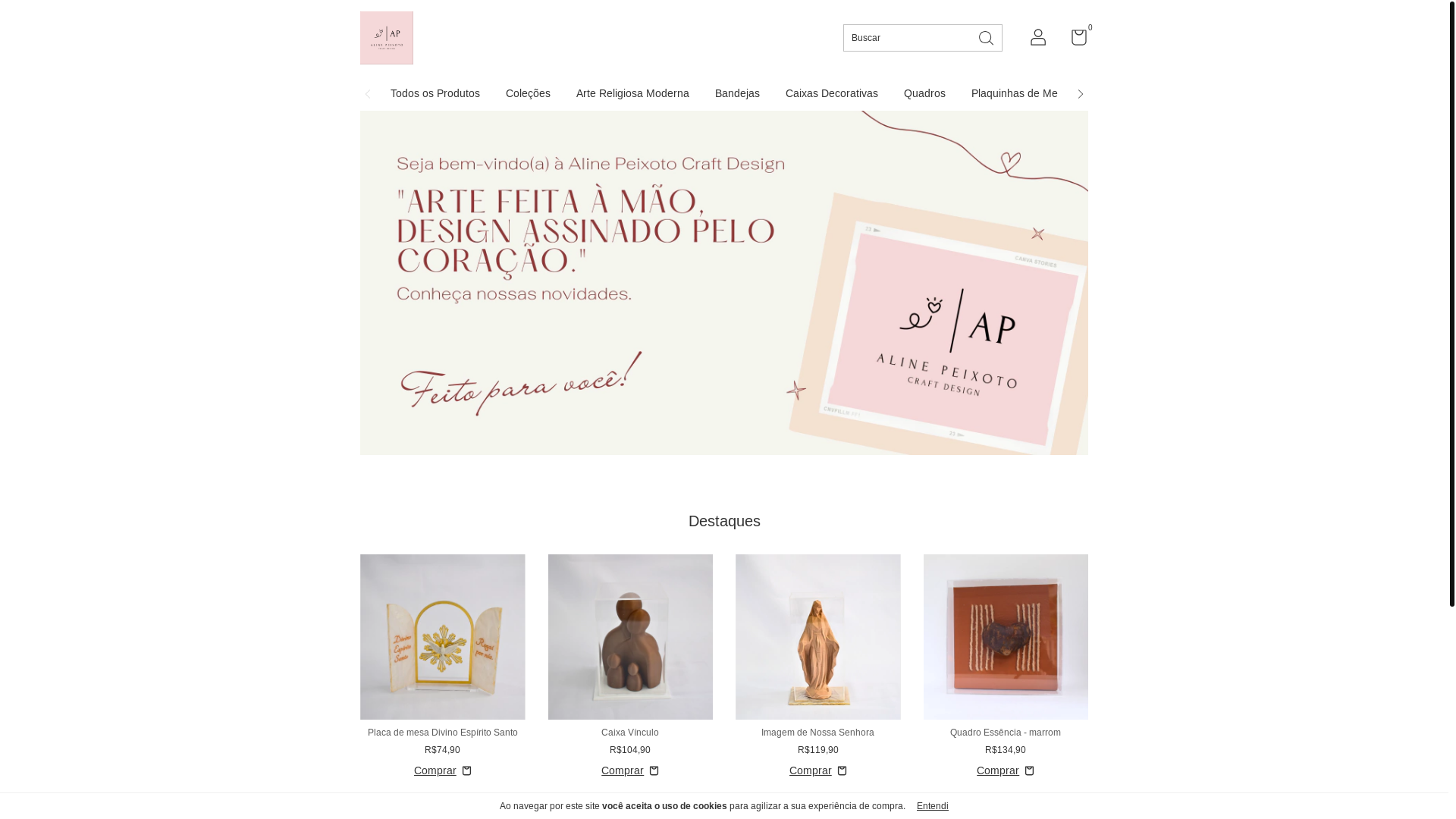 website screenshot of https://alinepeixotoatelie.com.br/