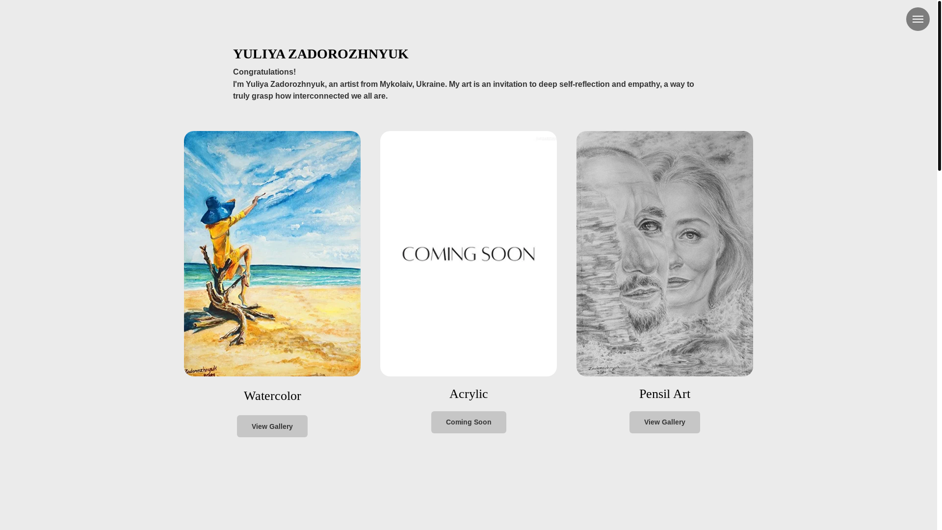 website screenshot of https://zadorozhnyukart.com/