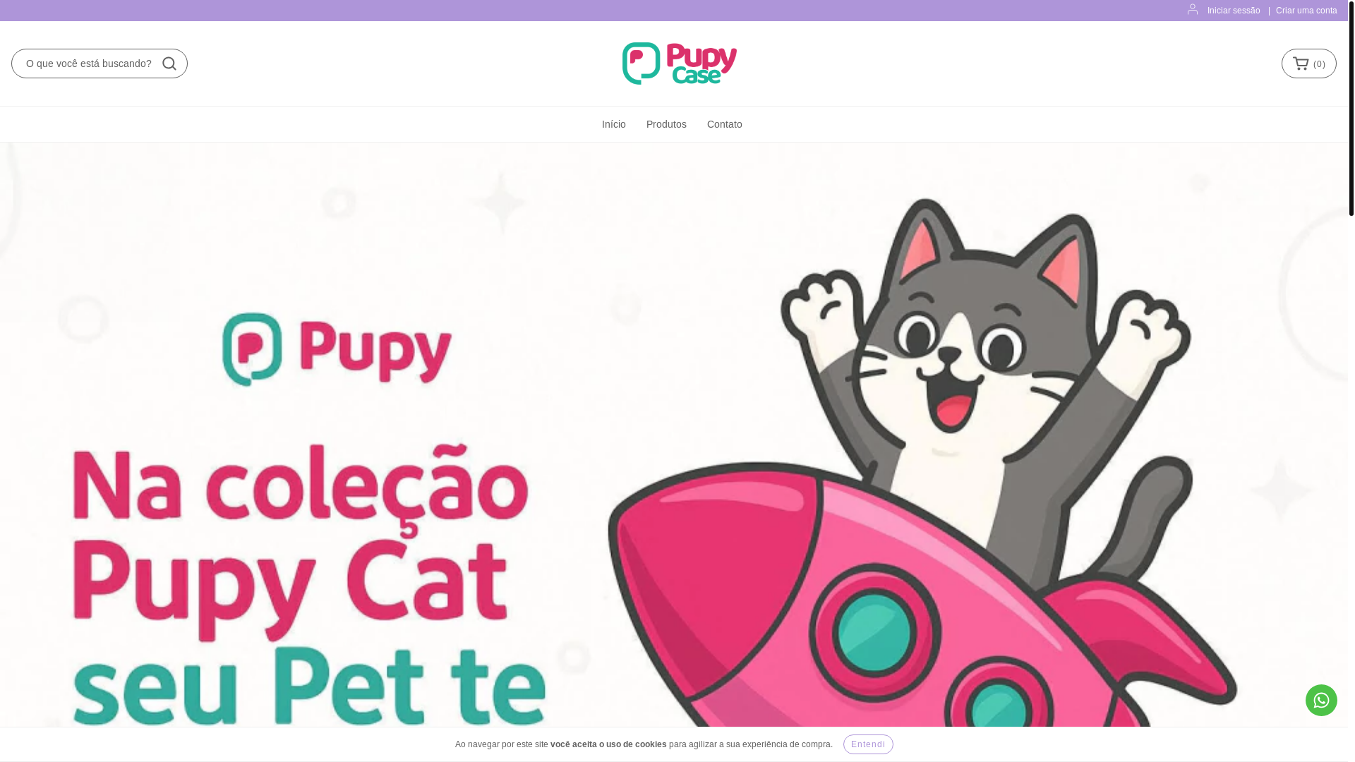 website screenshot of https://pupycase.com.br/