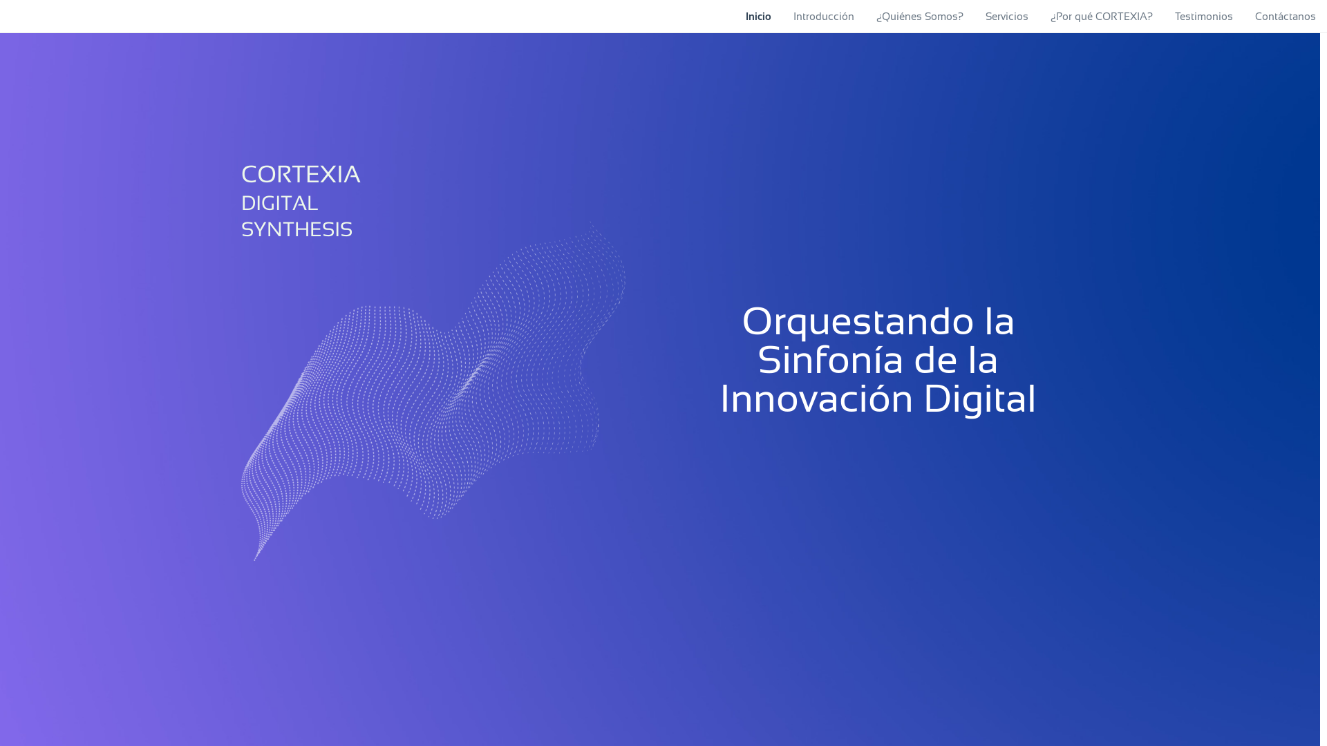 website screenshot of https://cortexia.digital/