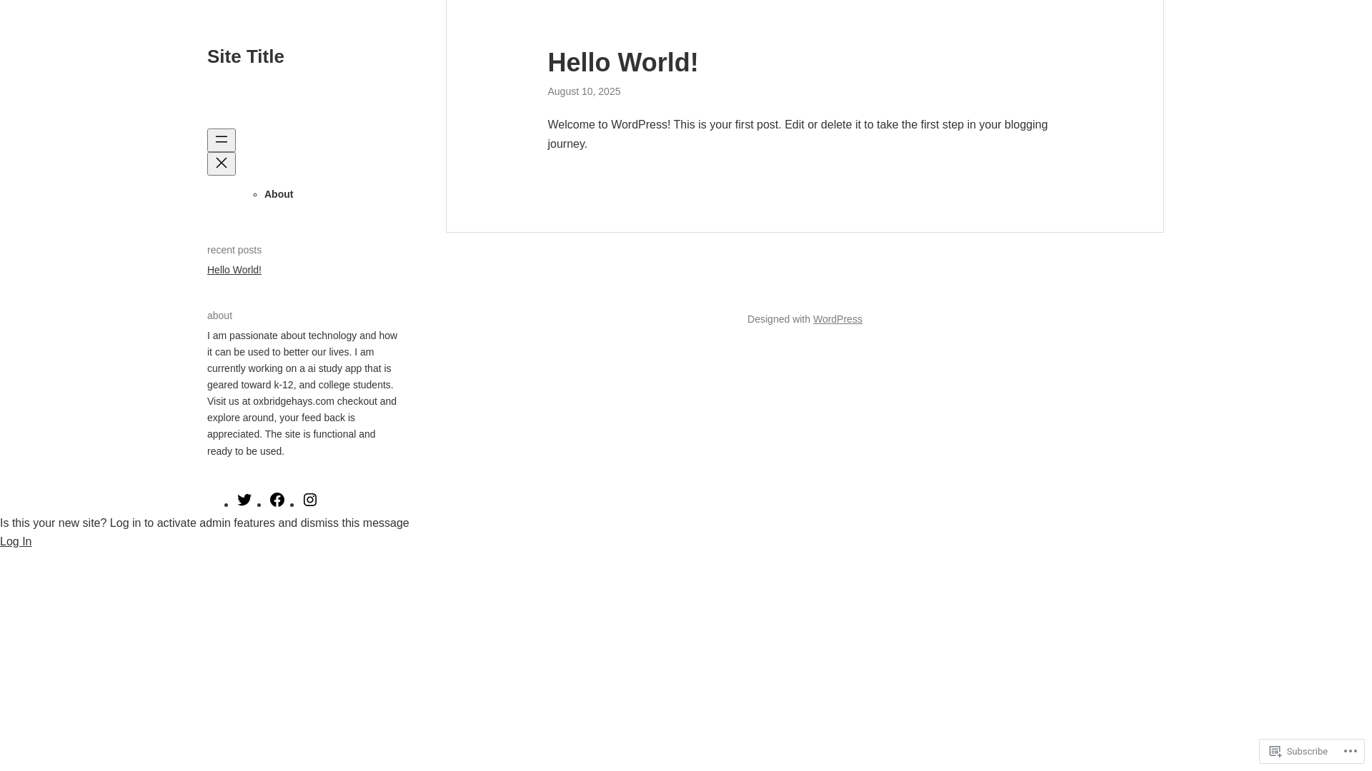 website screenshot of https://oxbridgehays.blog/