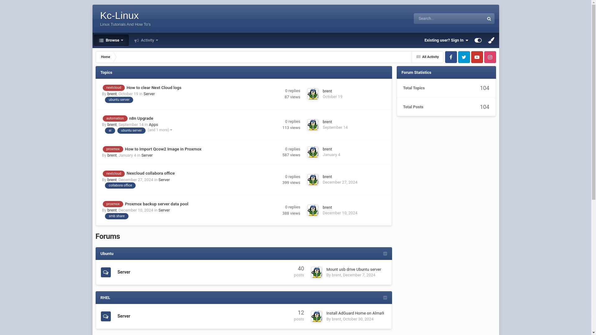 website screenshot of https://kc-linux.com/