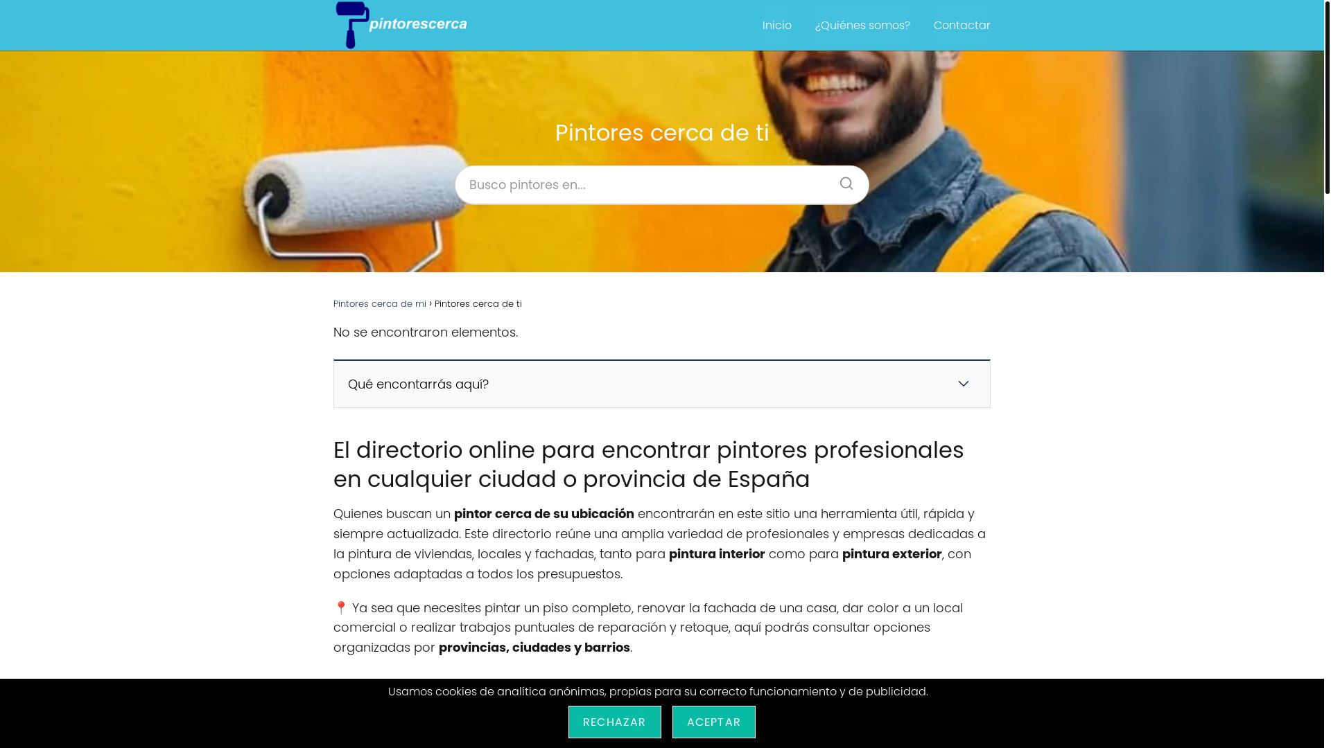website screenshot of https://pintorescerca.com/