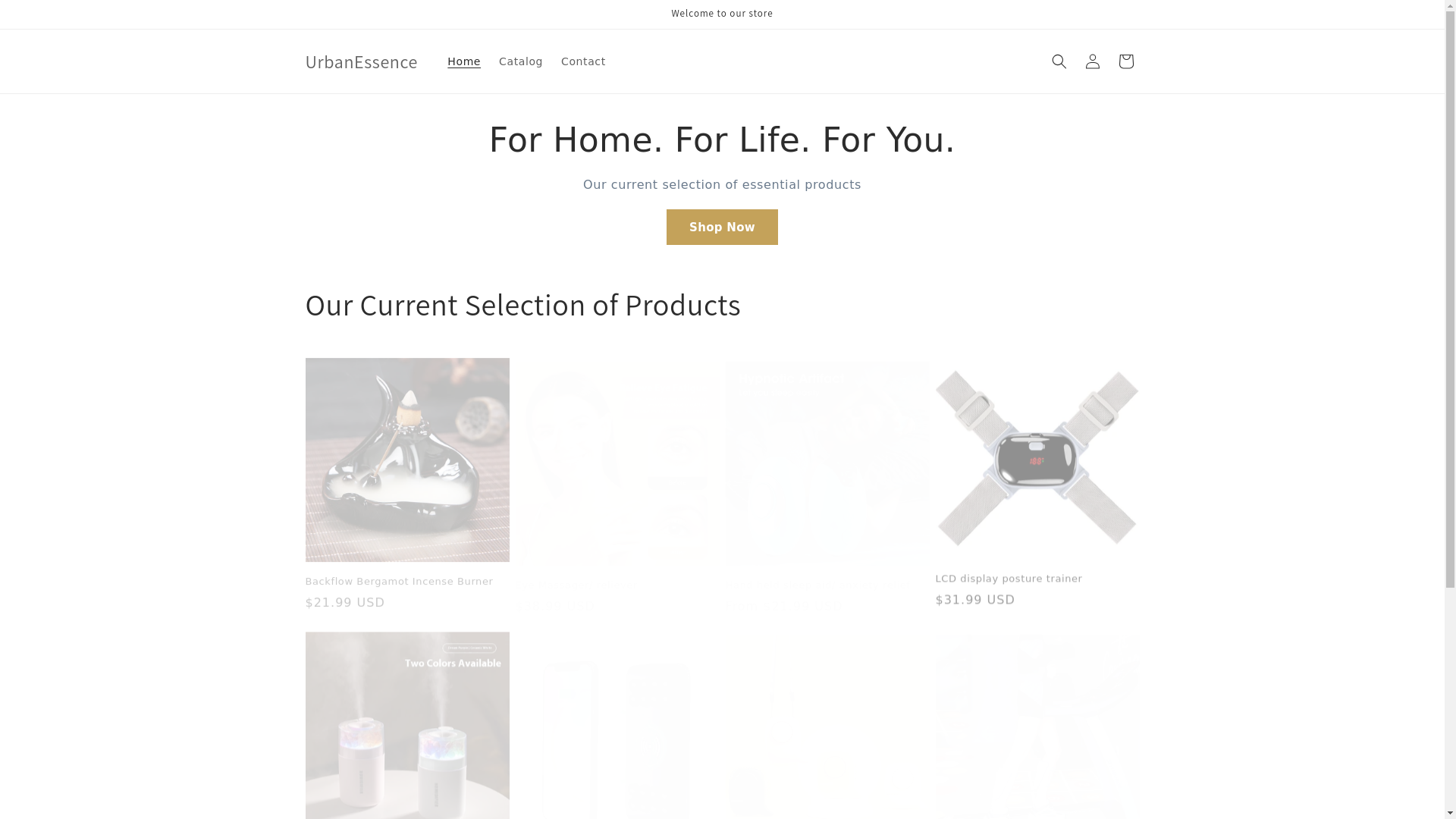 website screenshot of https://urbanessenceproducts.com/