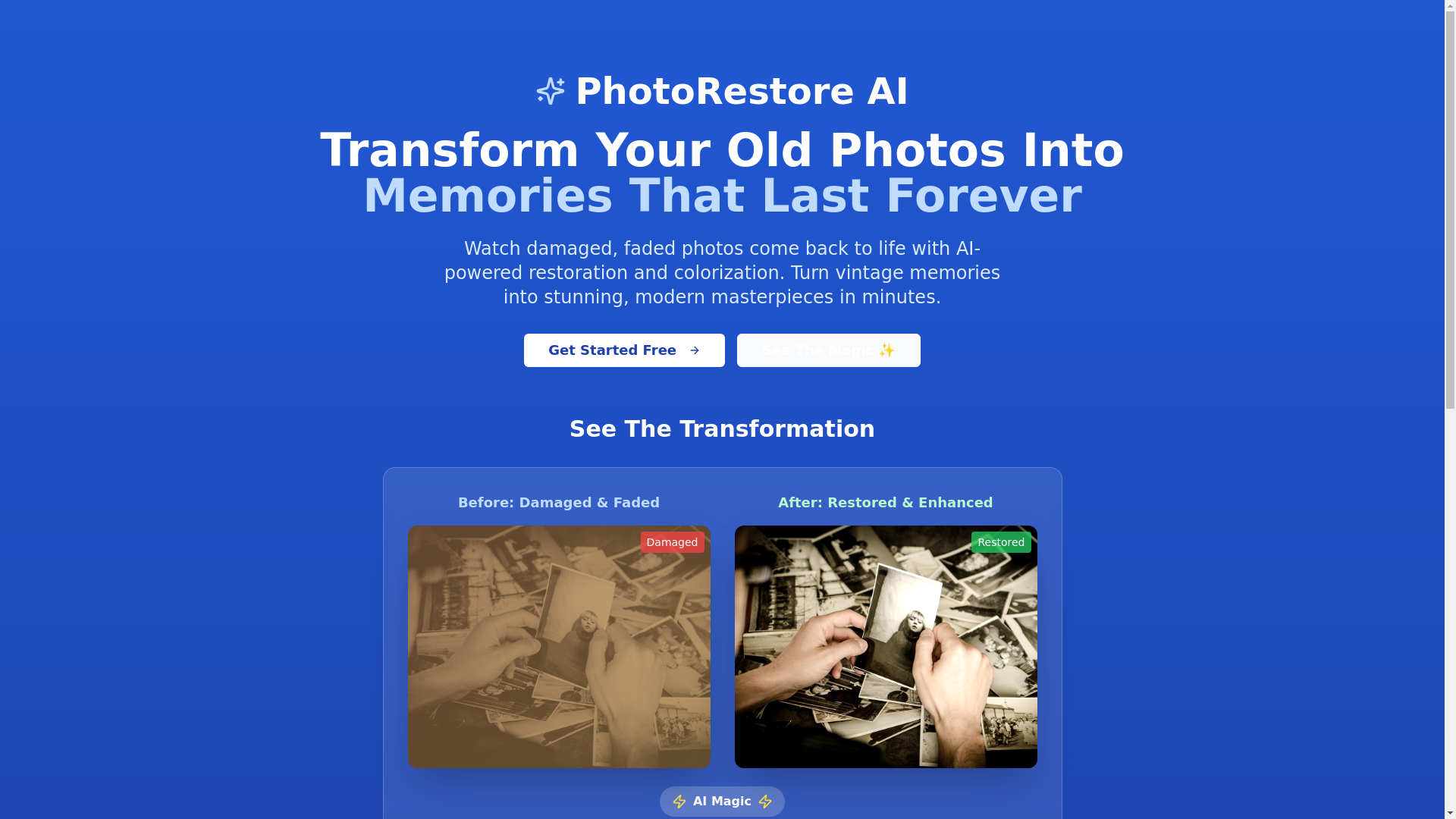 website screenshot of https://colorizethepast.com/
