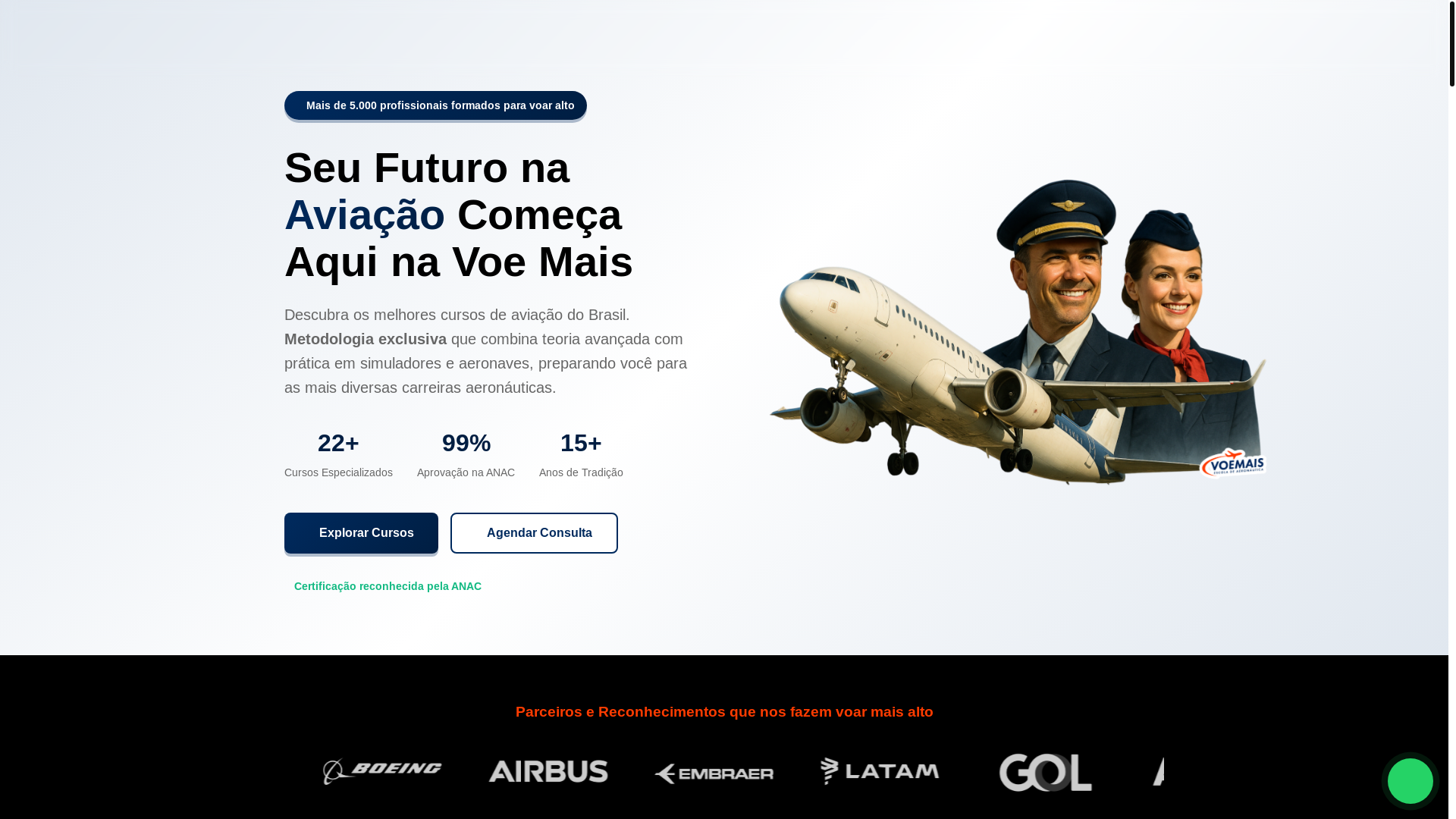 website screenshot of https://voemaisead.com.br/