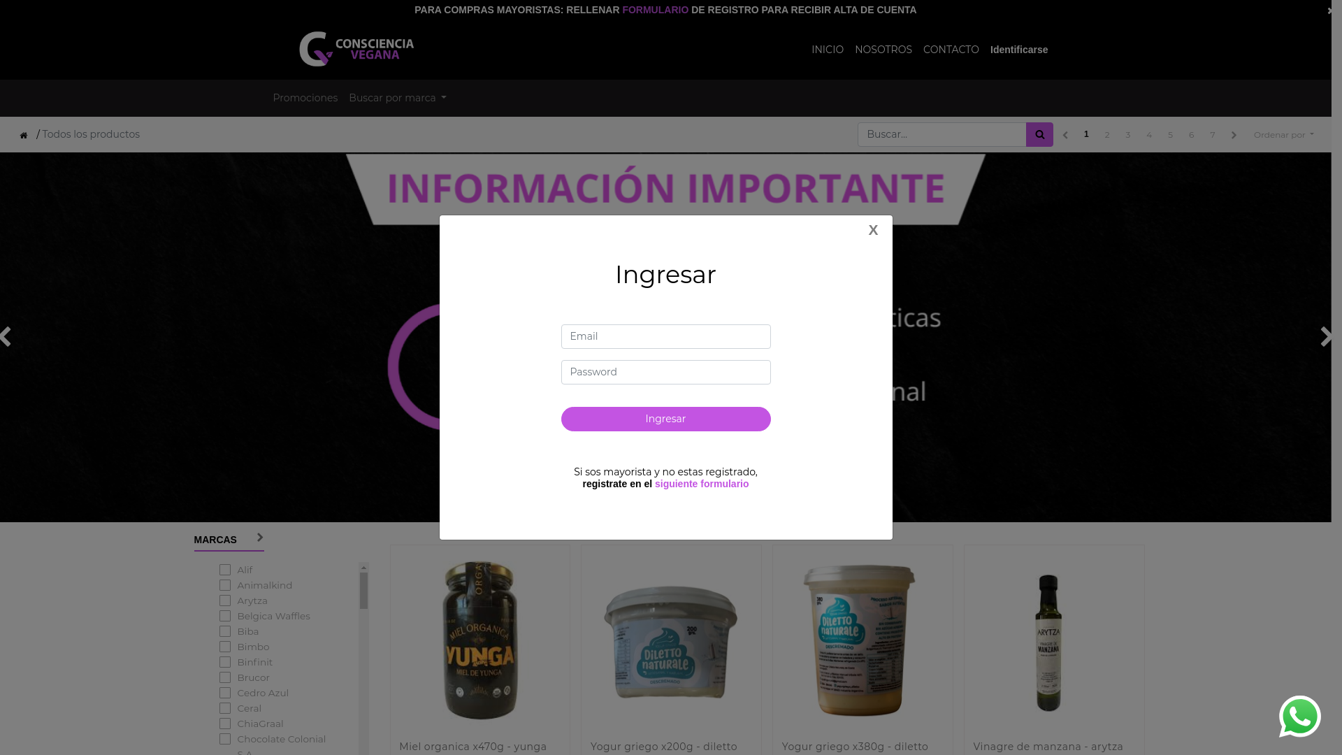 website screenshot of https://conscienciav.com.ar/