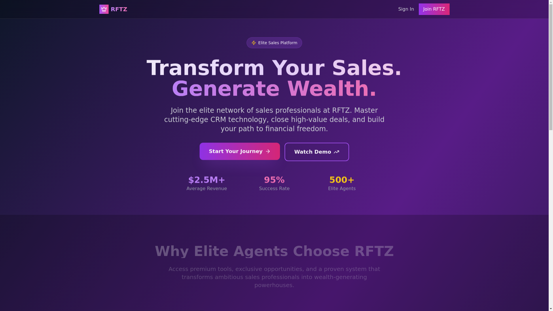 website screenshot of https://rftz.club/