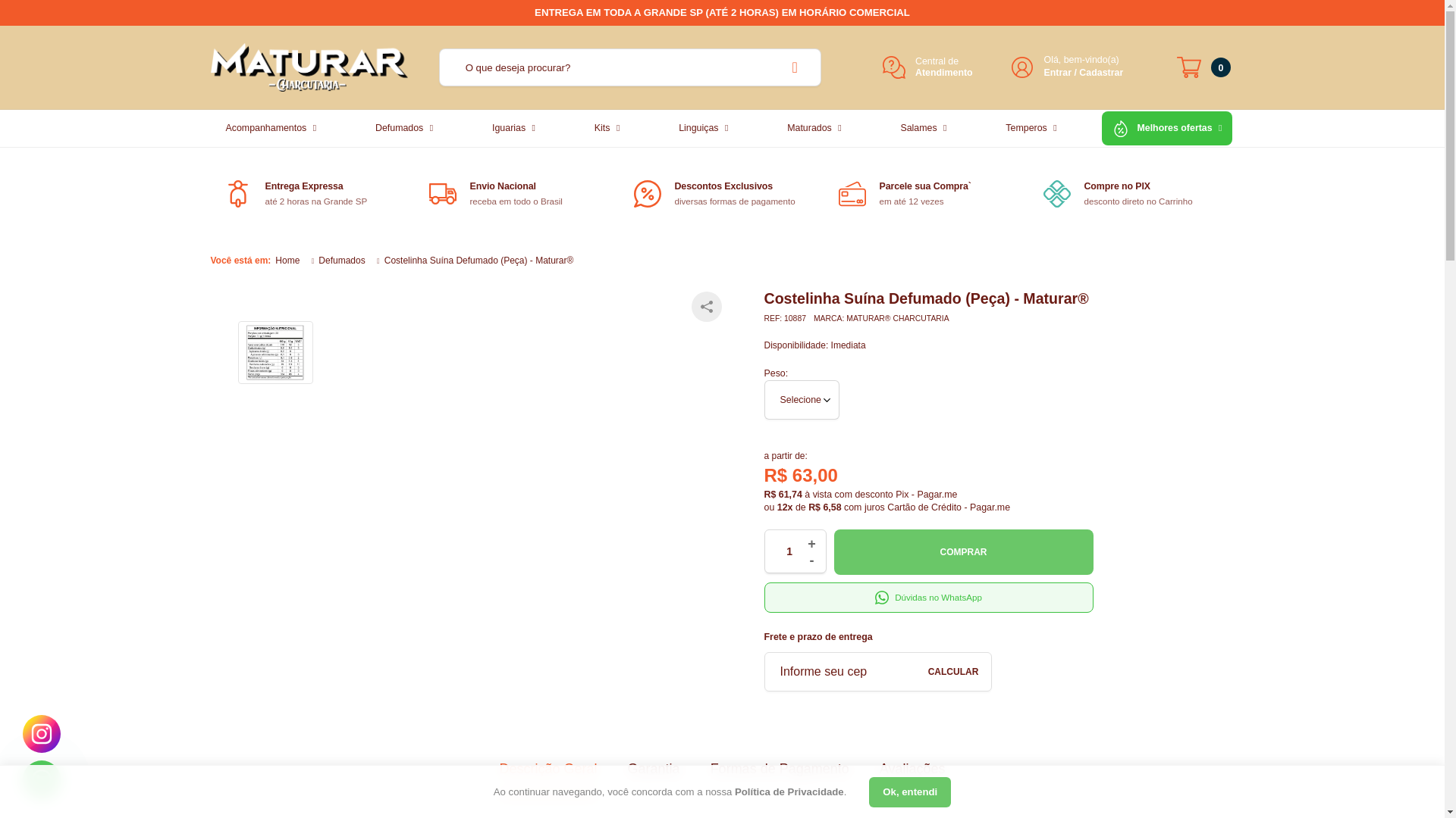 website screenshot of https://costelinhaporco.com.br/