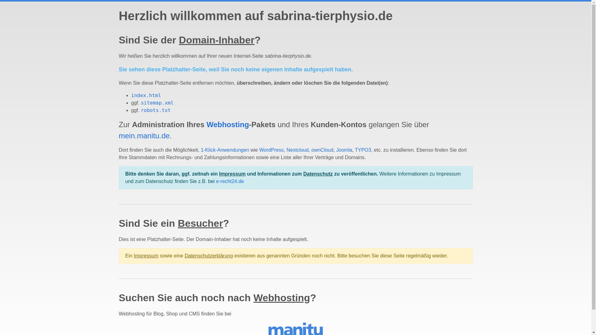 website screenshot of https://sabrina-tierphysio.de/