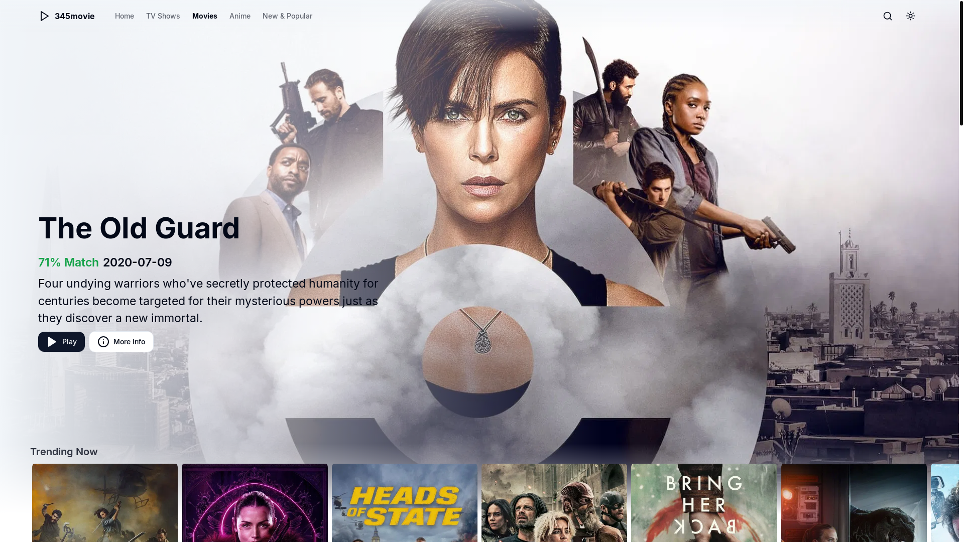 website screenshot of https://345movie.net/movies