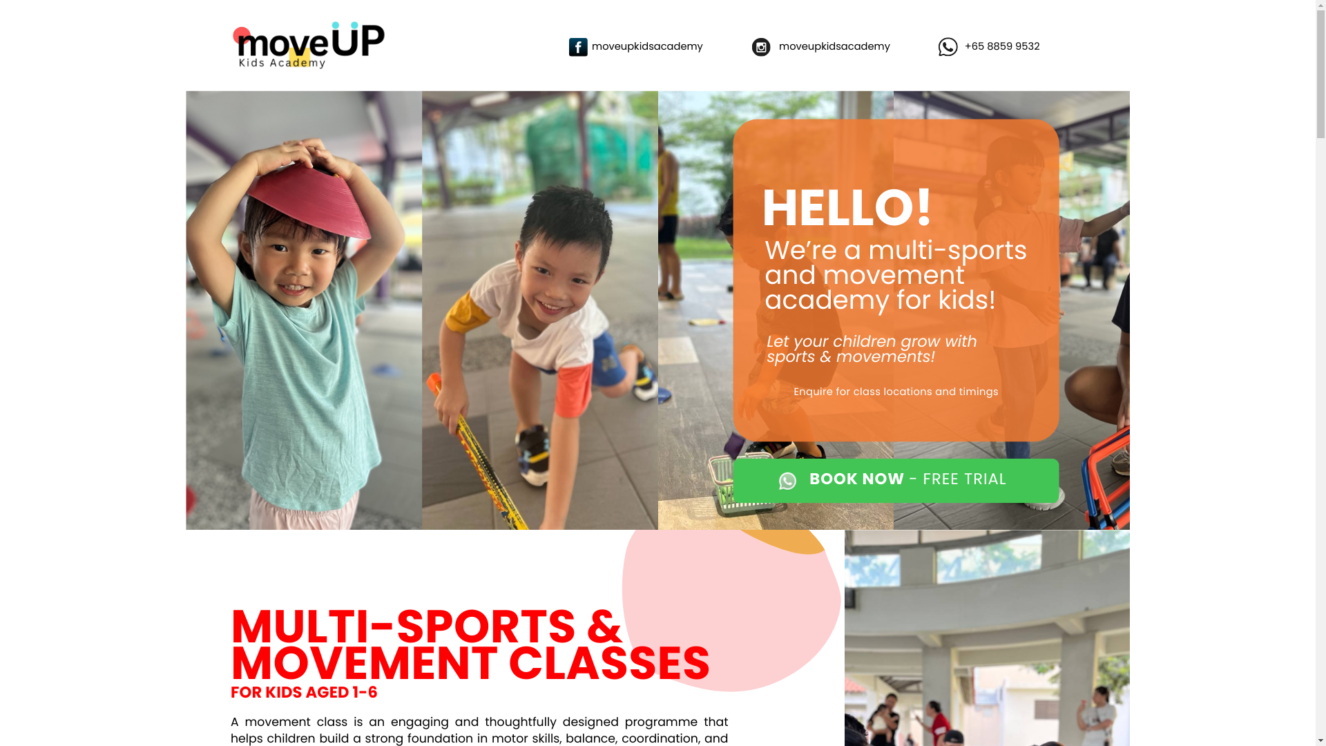 website screenshot of https://moveupkidsacademysg.com/