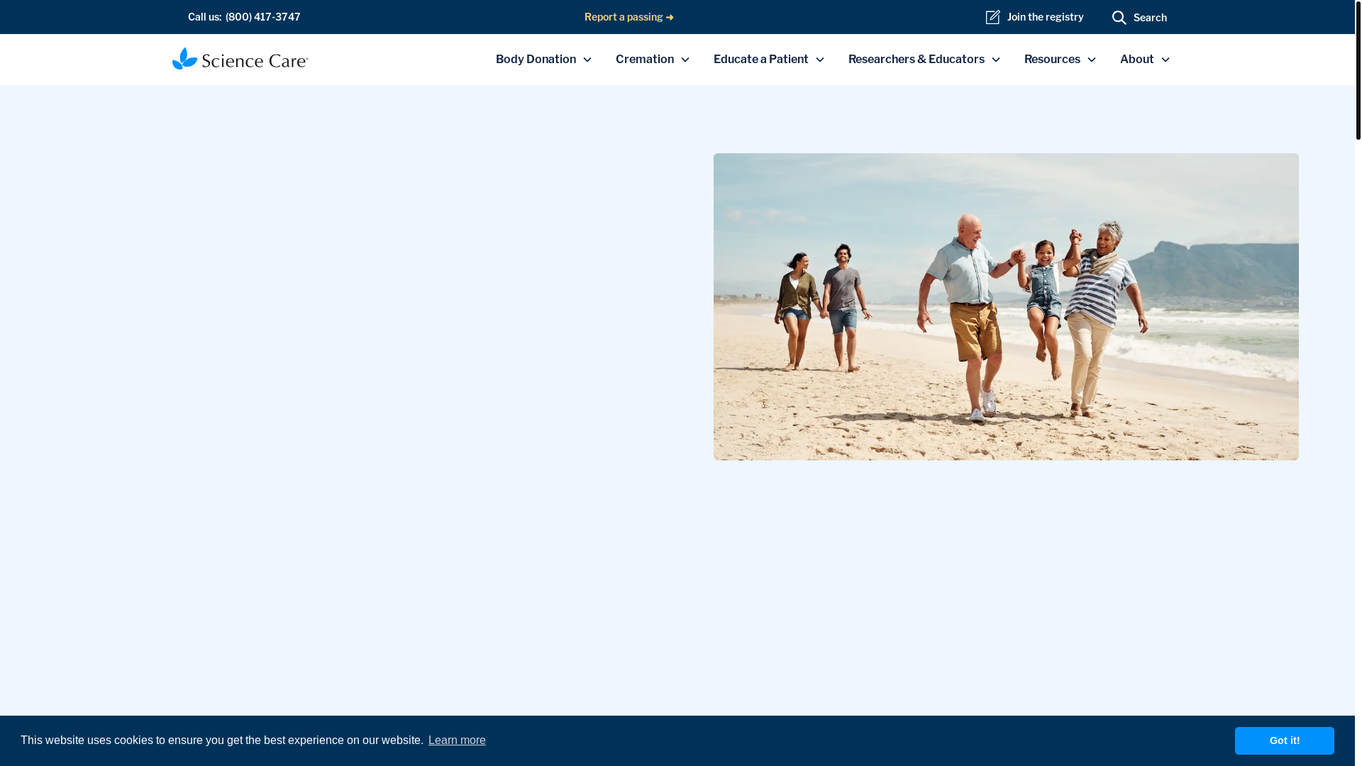 website screenshot of https://sciencecare.com/