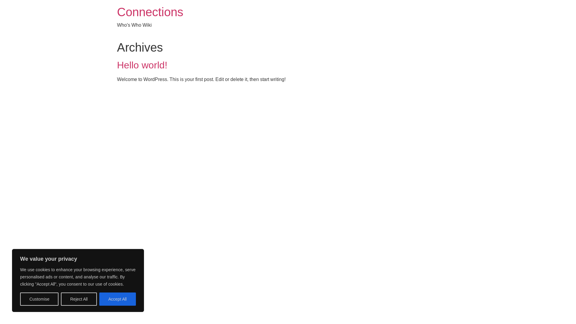 website screenshot of https://connections-wiki.com/