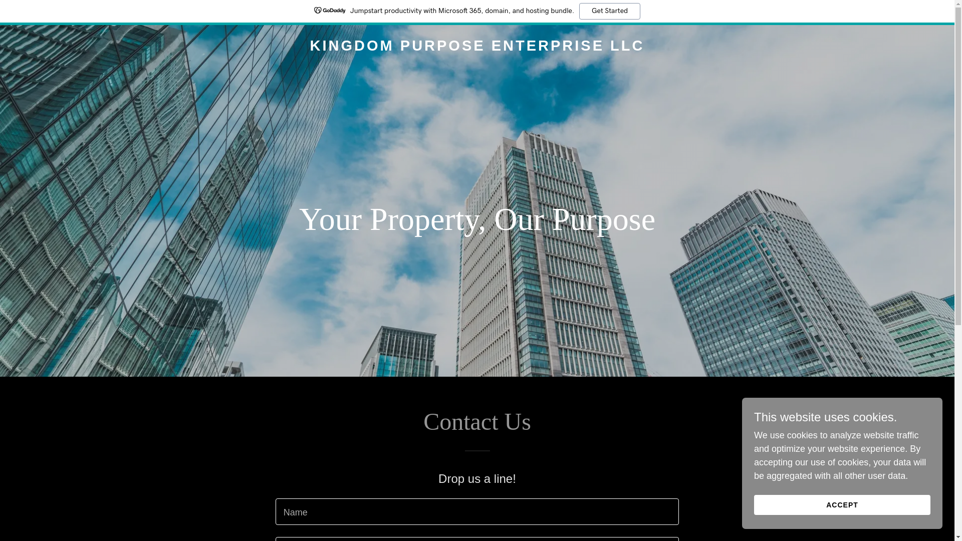 website screenshot of https://kingdompurposeenterprisellc.com/