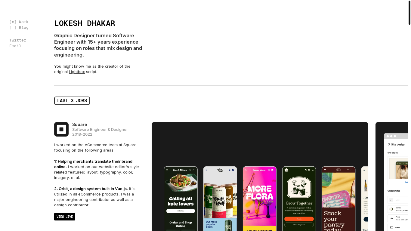 website screenshot of https://lokeshdhakar.com/
