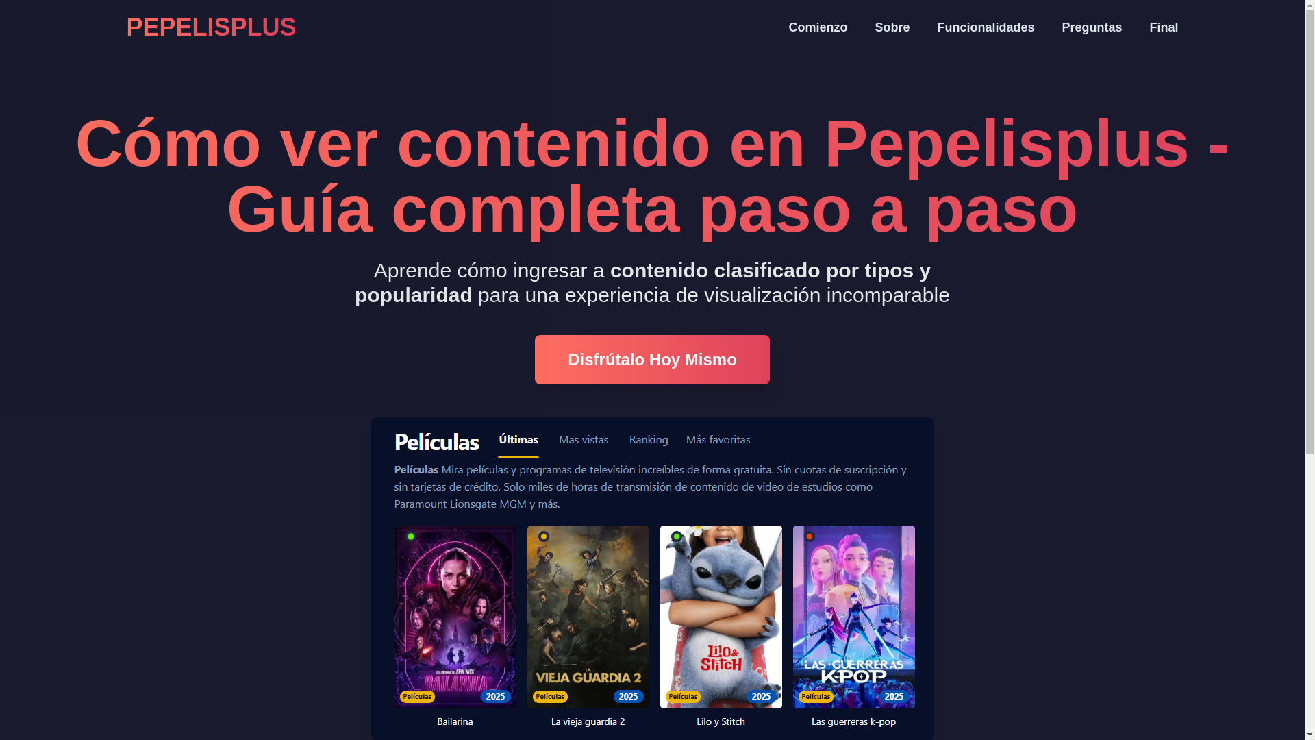 website screenshot of https://pepelisplus-x8te.pages.dev/